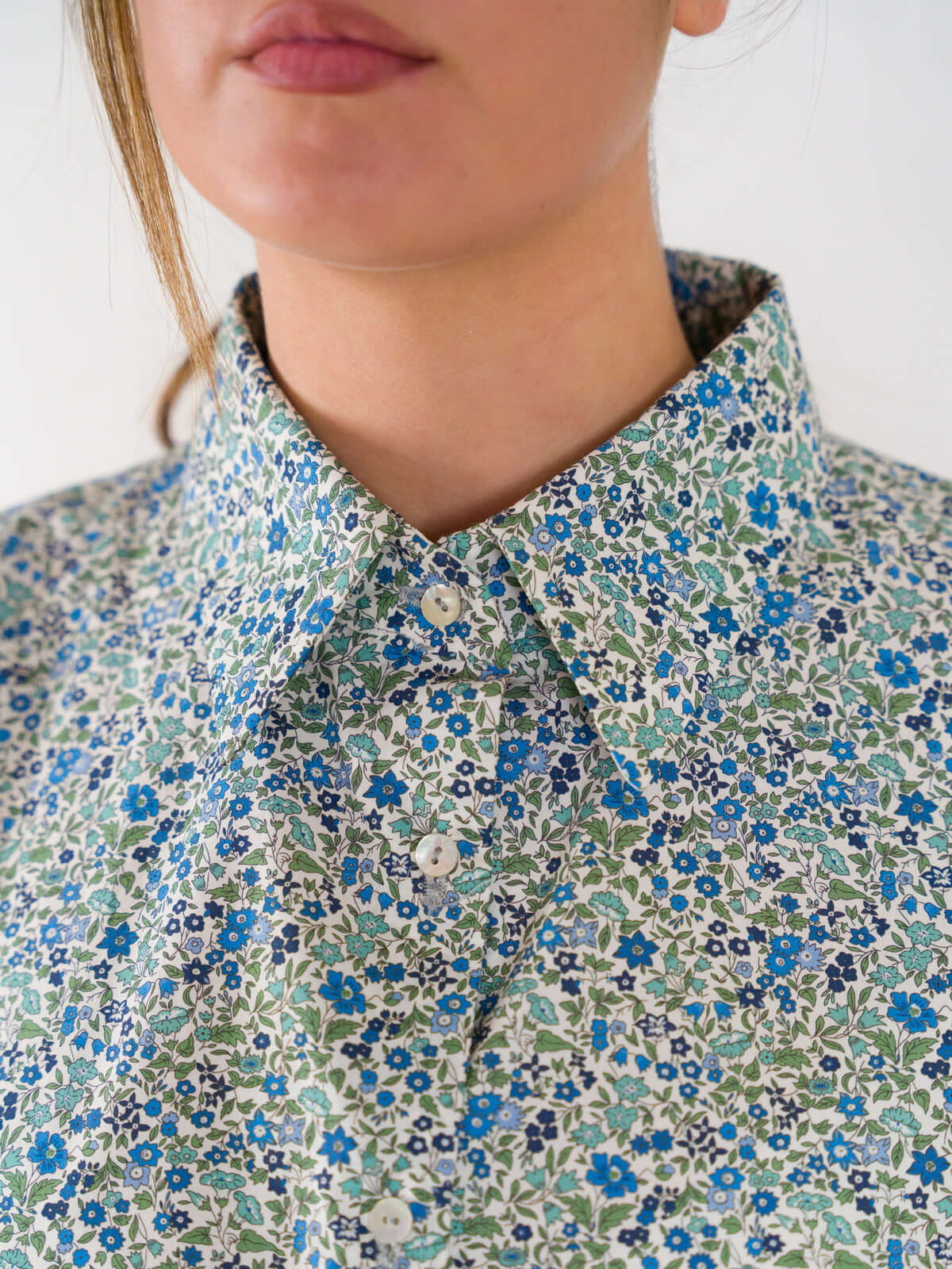 Sofia Dress in Blue Crepe de Chine