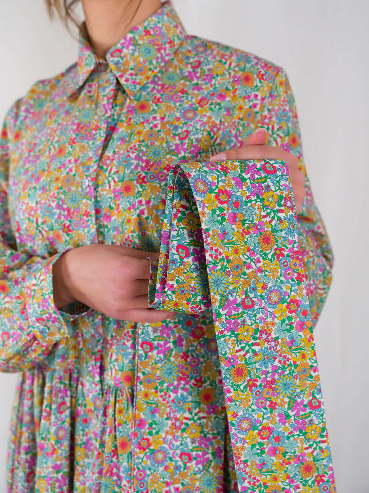 Sofia Dress in Blue Crepe de Chine