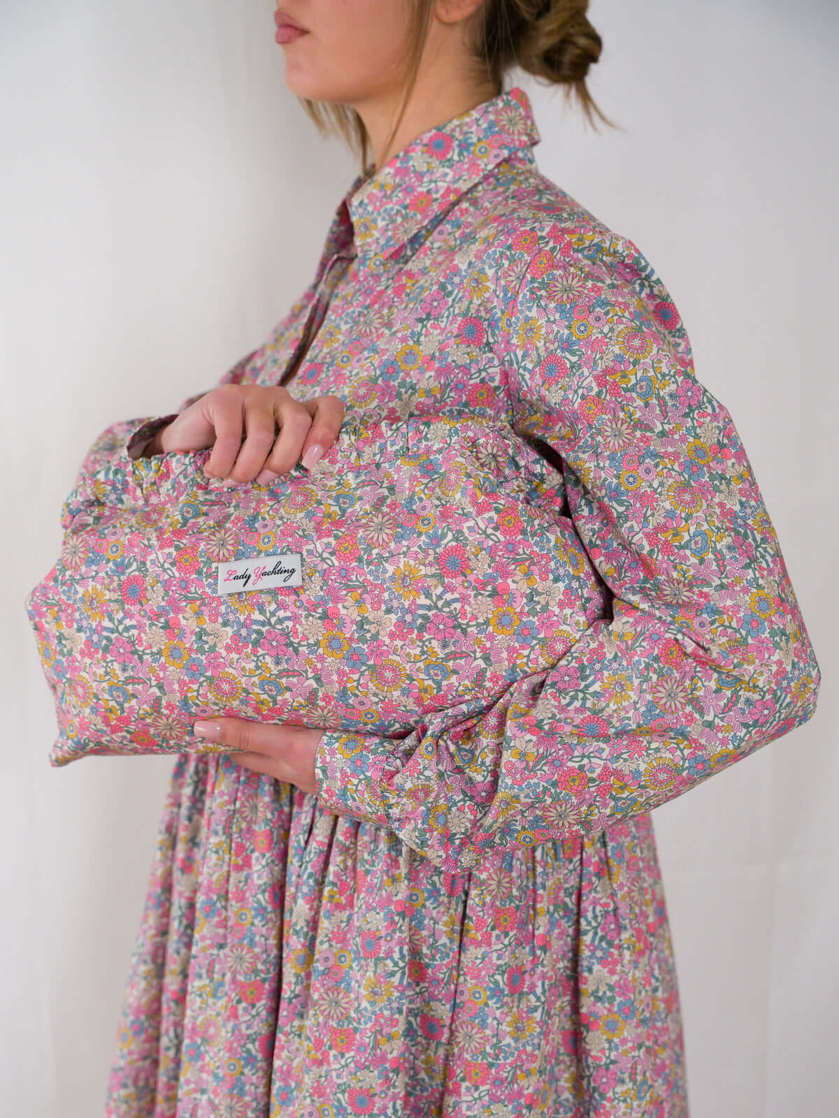 Sofia Dress in Blue Crepe de Chine