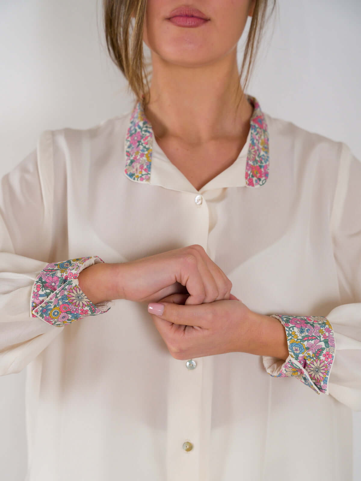 Sofia Dress in Blue Crepe de Chine