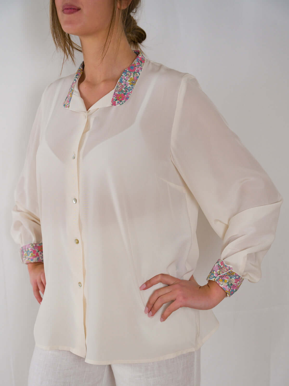 Sofia Dress in Blue Crepe de Chine