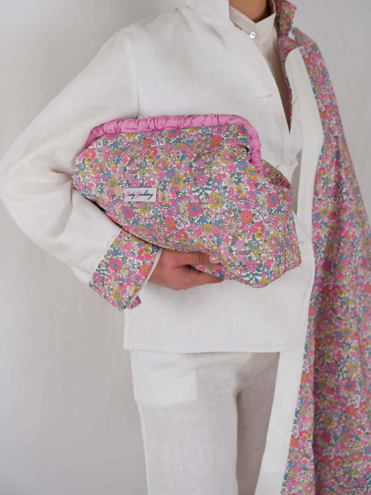 Clutch Floralia mini - fiori rosa