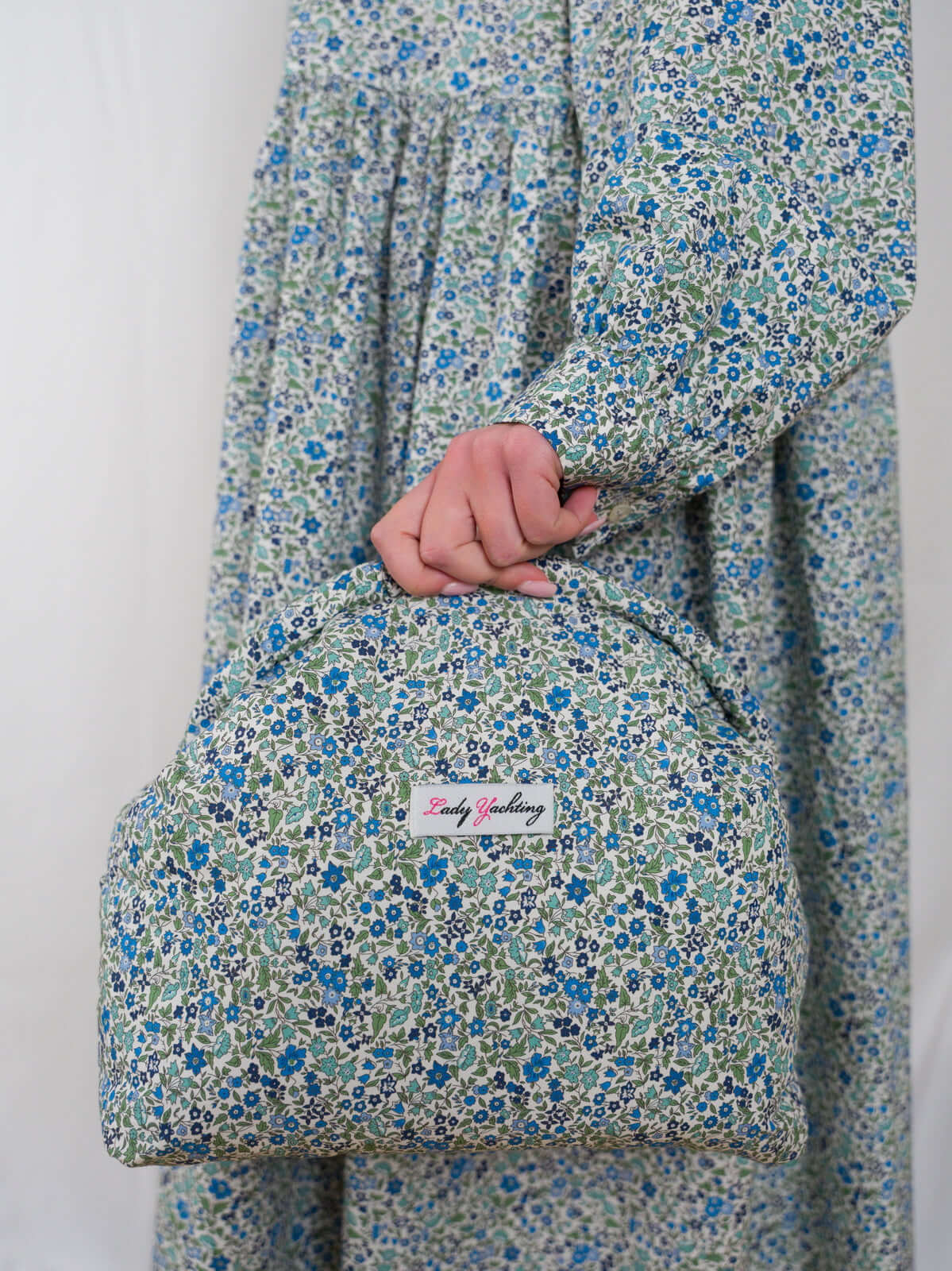 Sofia Dress in Blue Crepe de Chine