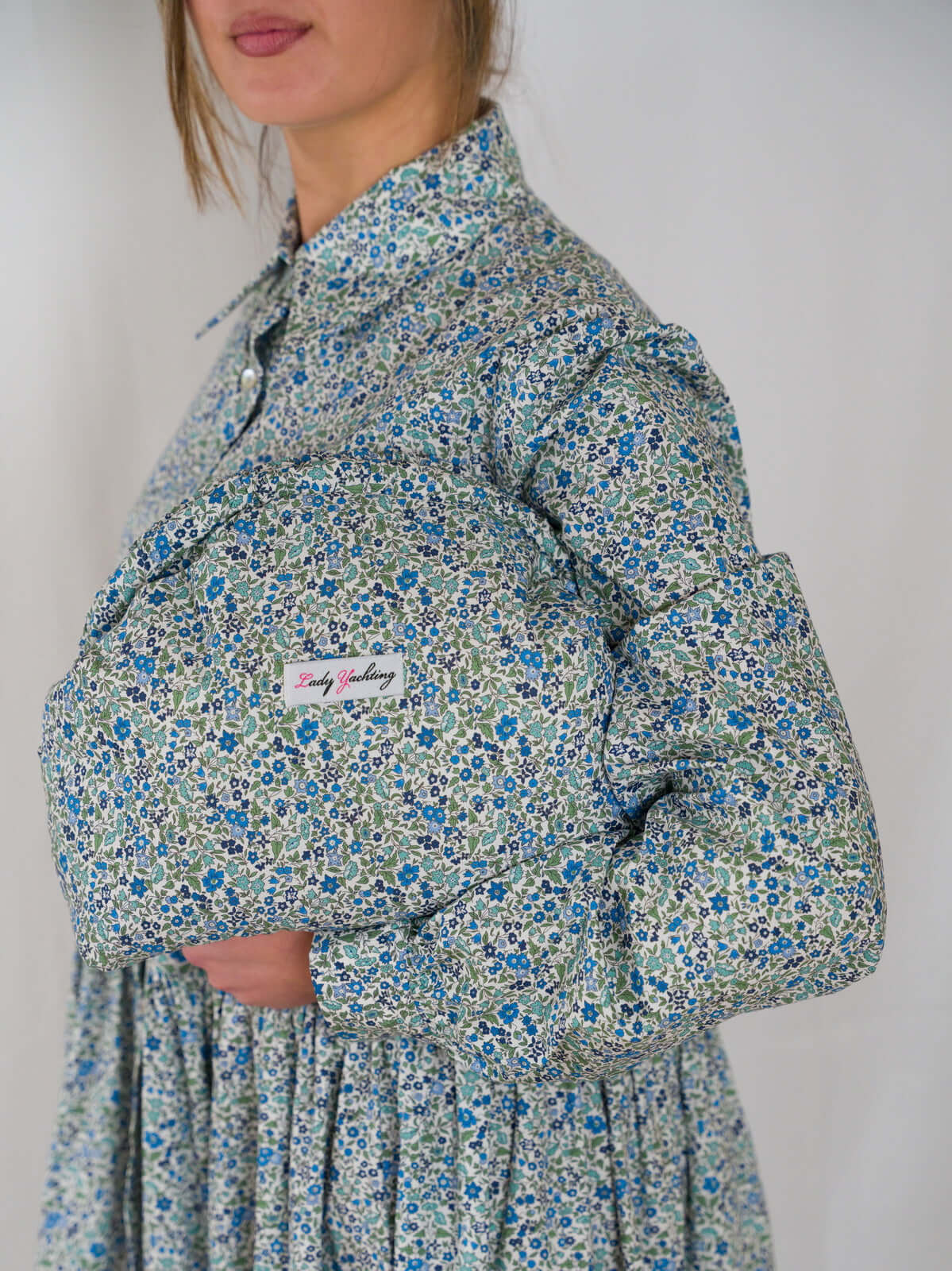 Sofia Dress in Blue Crepe de Chine