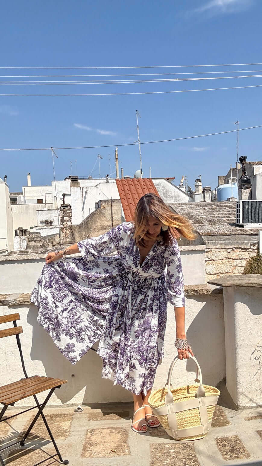 Abito Sofia stampa in Toile de Jouy