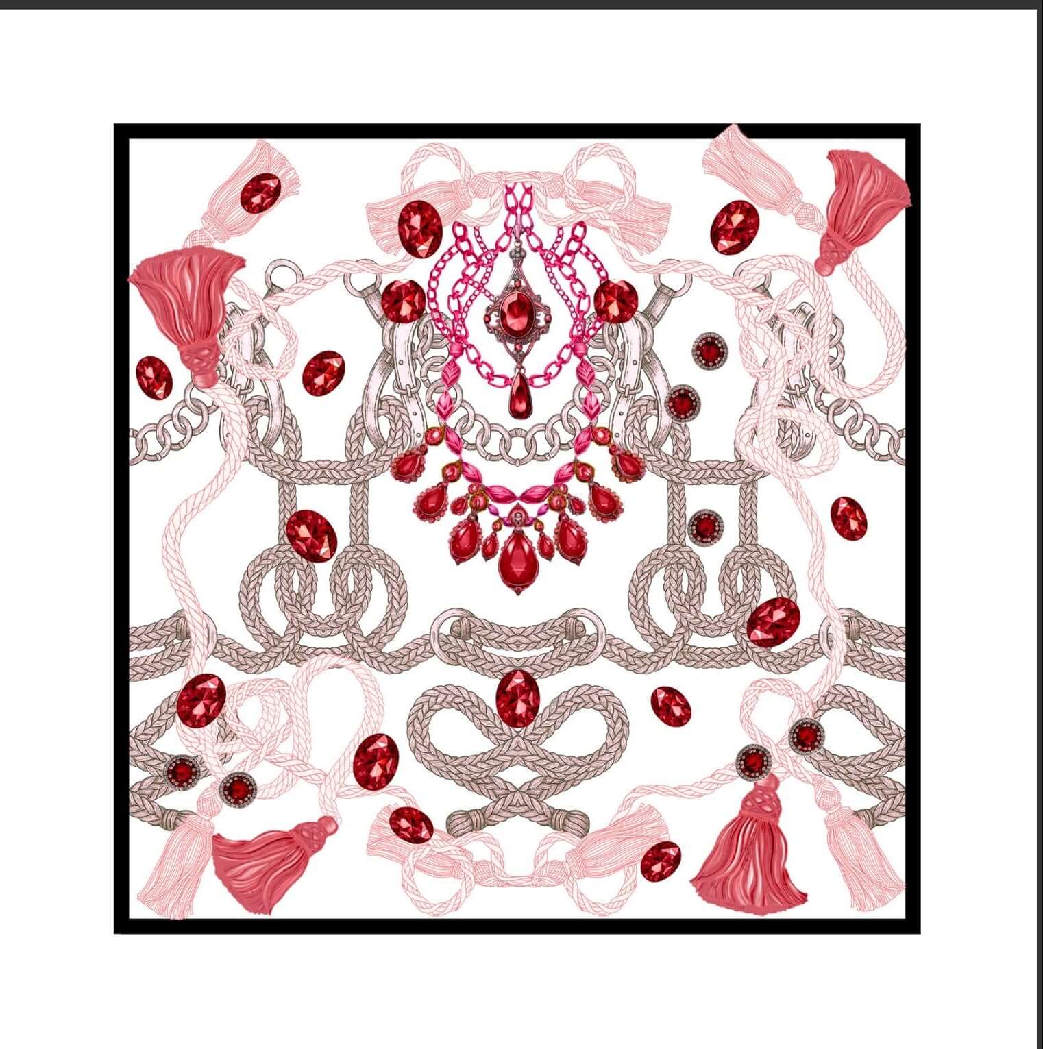 Blusa Elisabeth in twill di seta Rubino