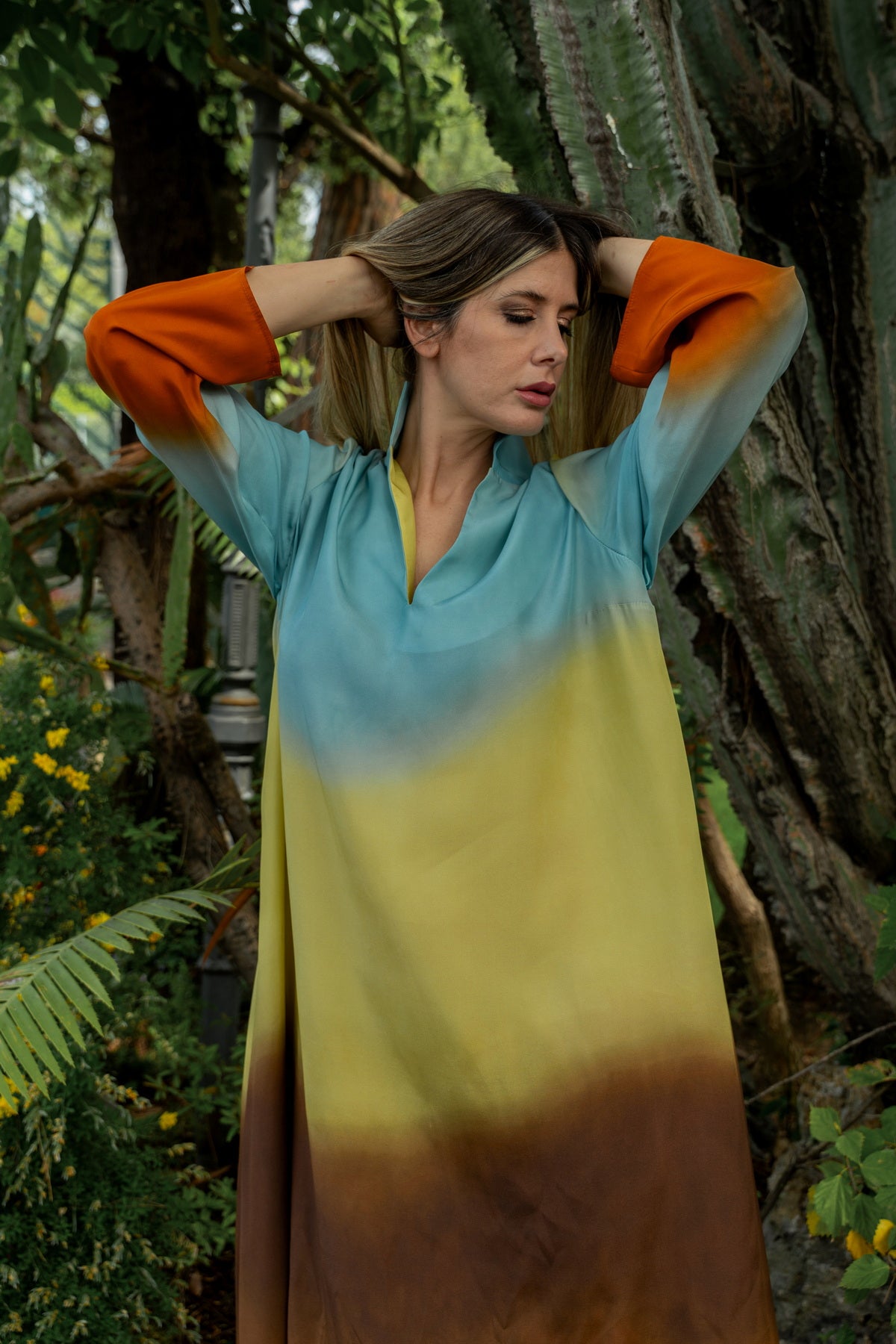 Abito Elodie Degradé in seta Atelier Floralia