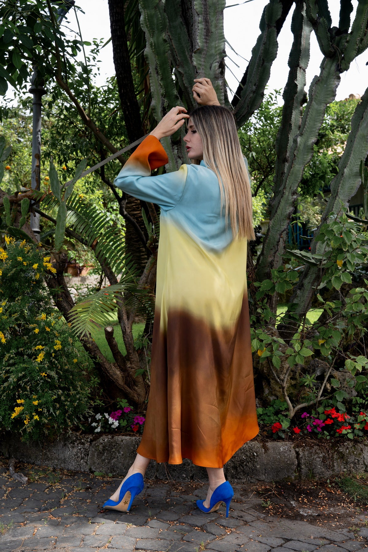 Abito Elodie Degradé in seta Atelier Floralia
