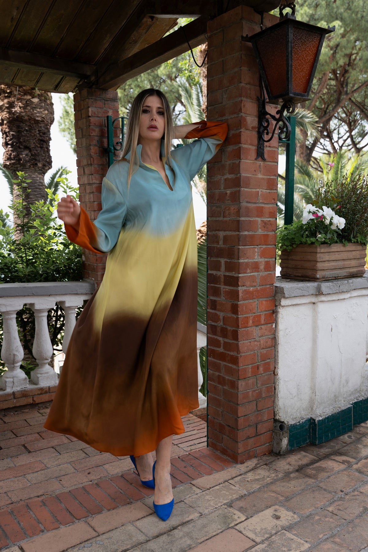 Abito Elodie Degradé in seta Atelier Floralia