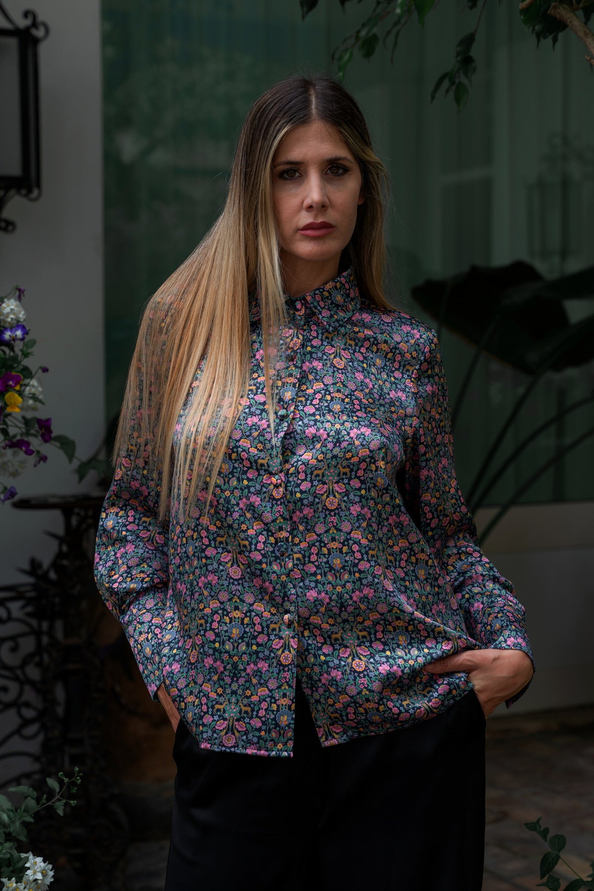 Camicia Elisabeth in Raso di Seta Liberty – Eleganza Made in Italy