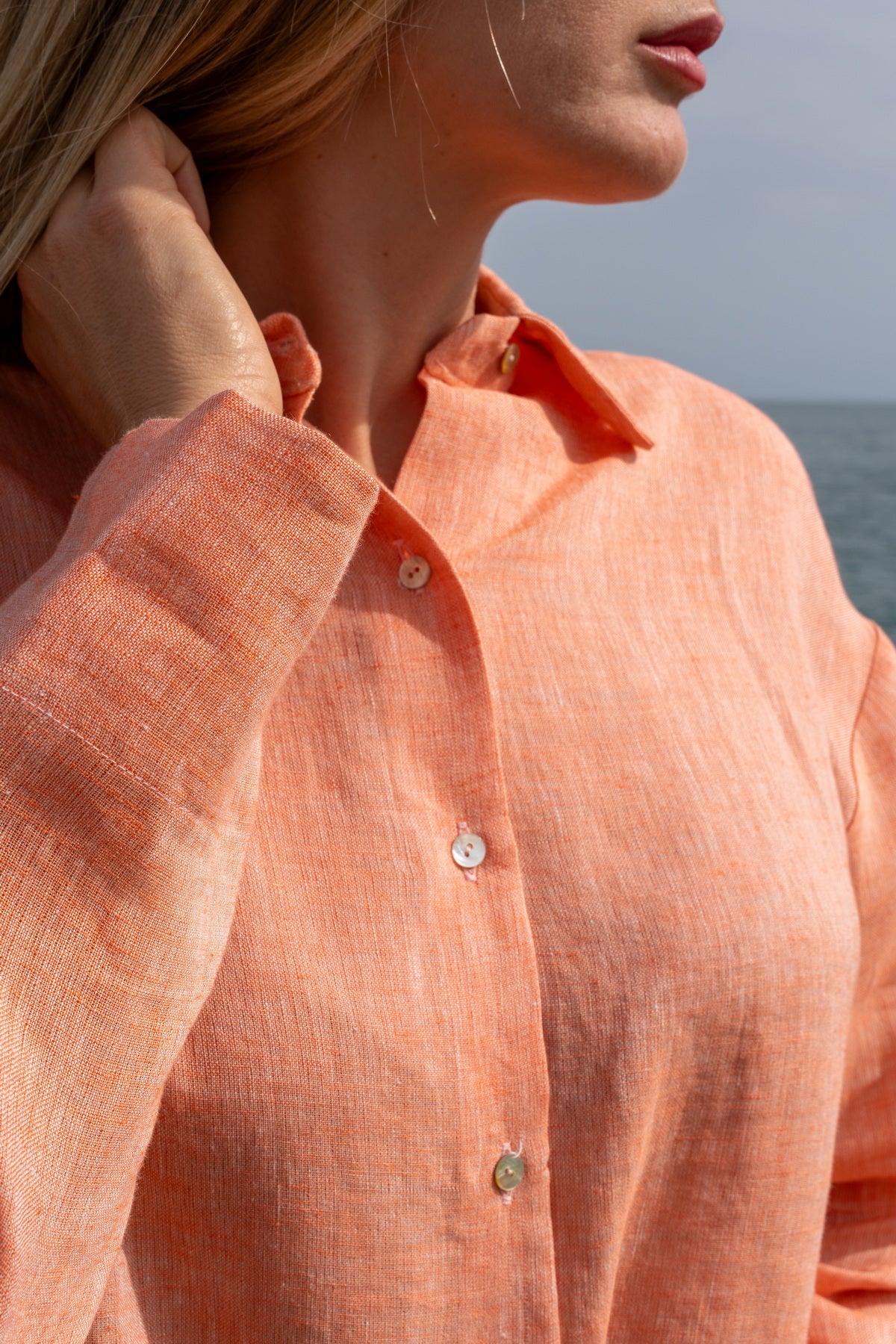Camicia Capri in lino pesca