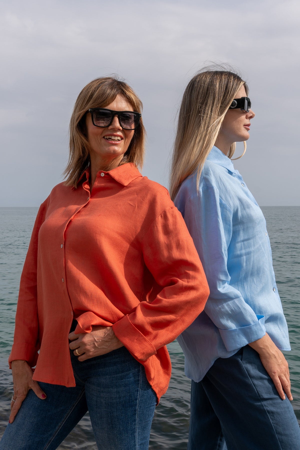 Camicia Capri in lino celeste