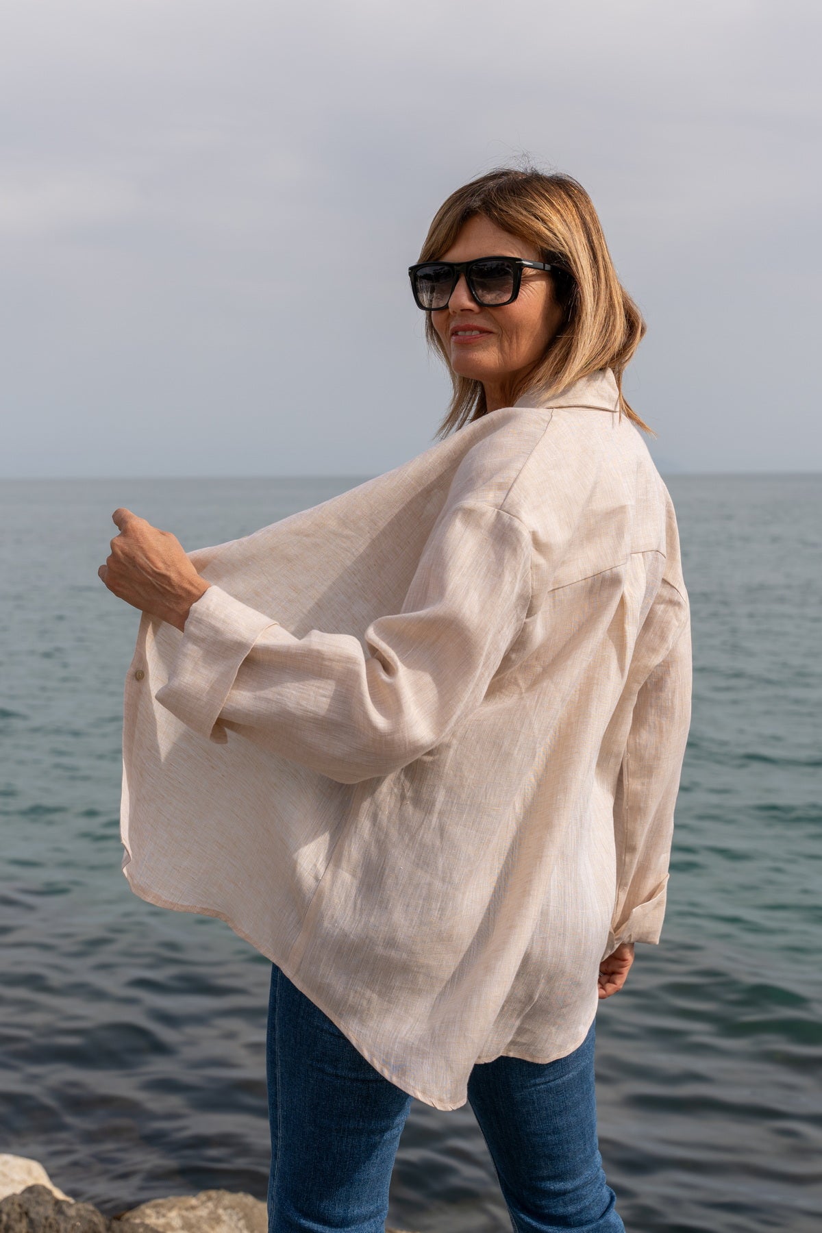 Camicia Capri in lino avorio
