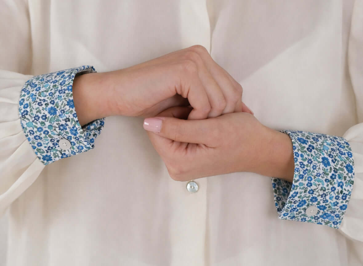 Sofia Dress in Blue Crepe de Chine