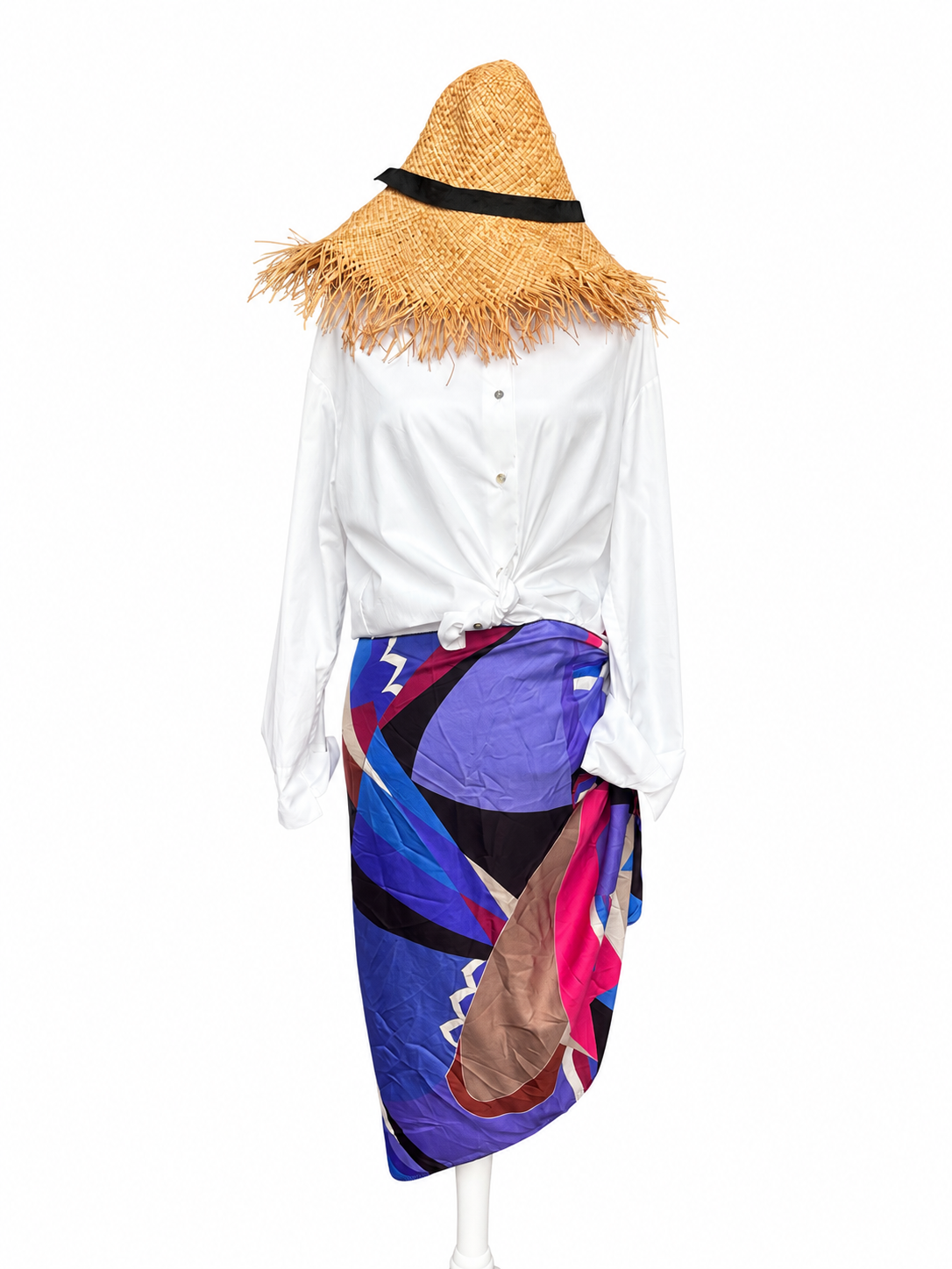 Gonna Pareo in Twill di Seta multicolor