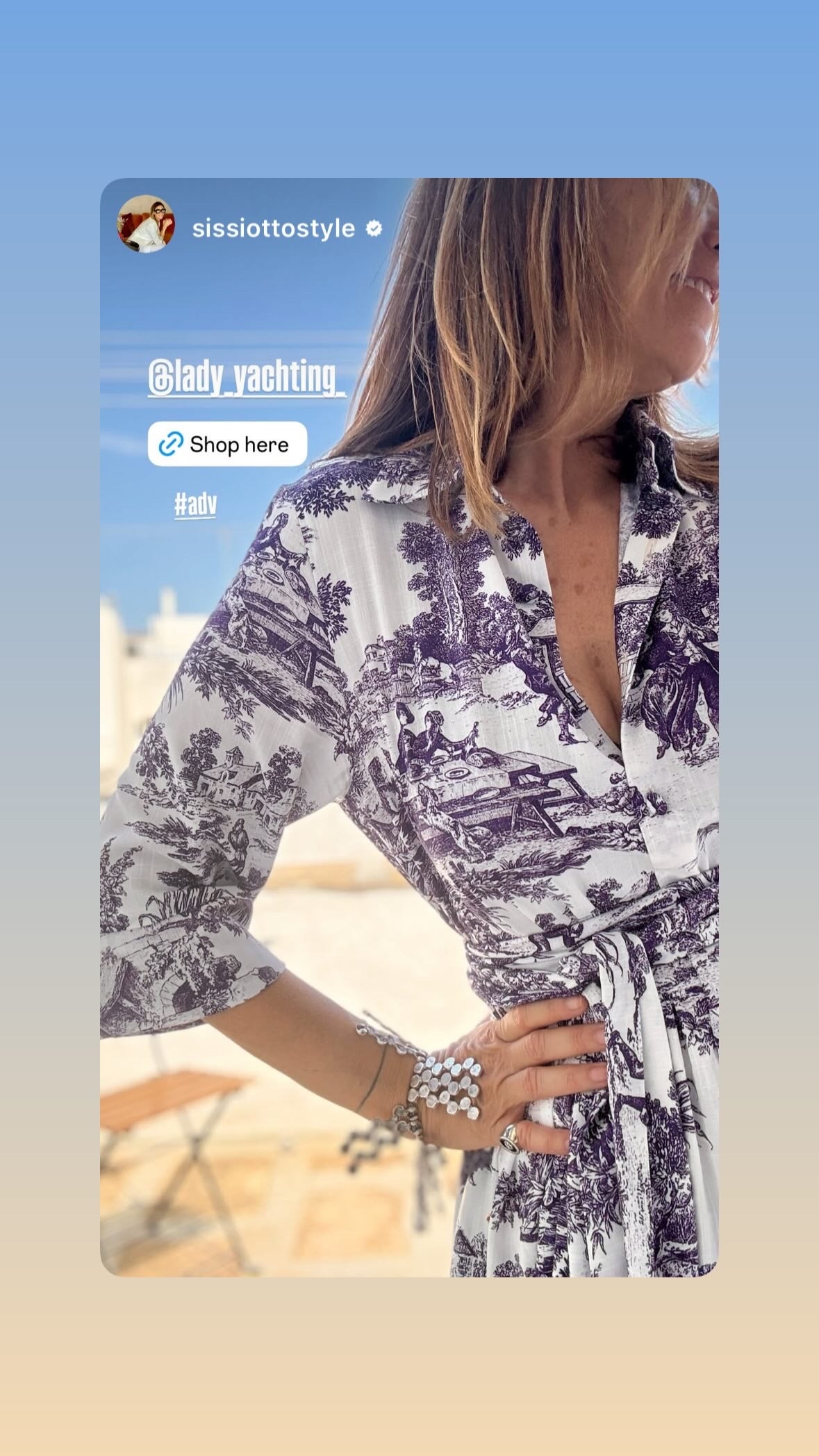 Abito Sofia stampa in Toile de Jouy