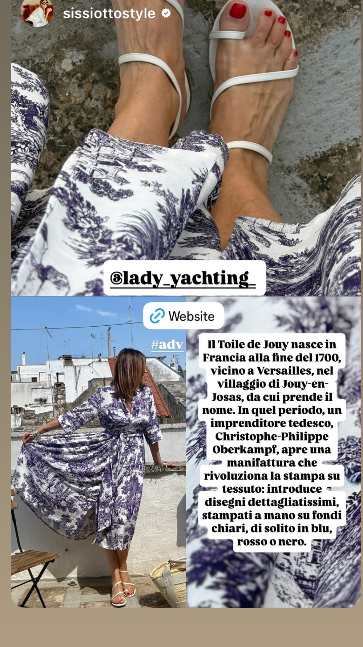 Abito Sofia stampa in Toile de Jouy