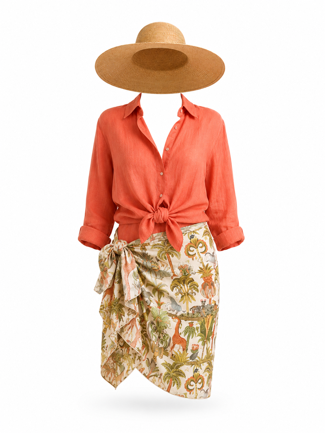 Gonna Pareo in cotone safari