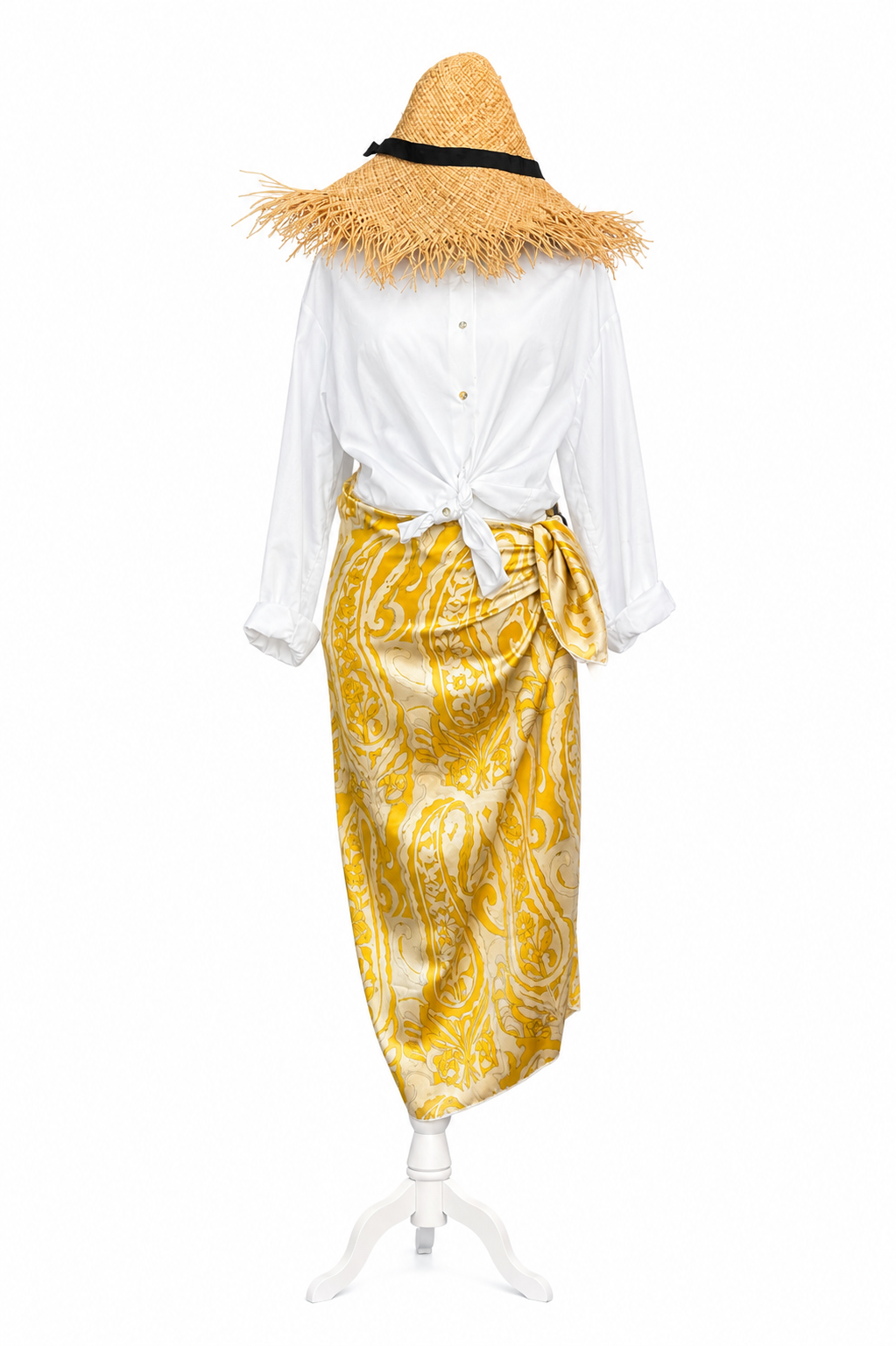 Gonna Pareo in seta fantasia cashmere
