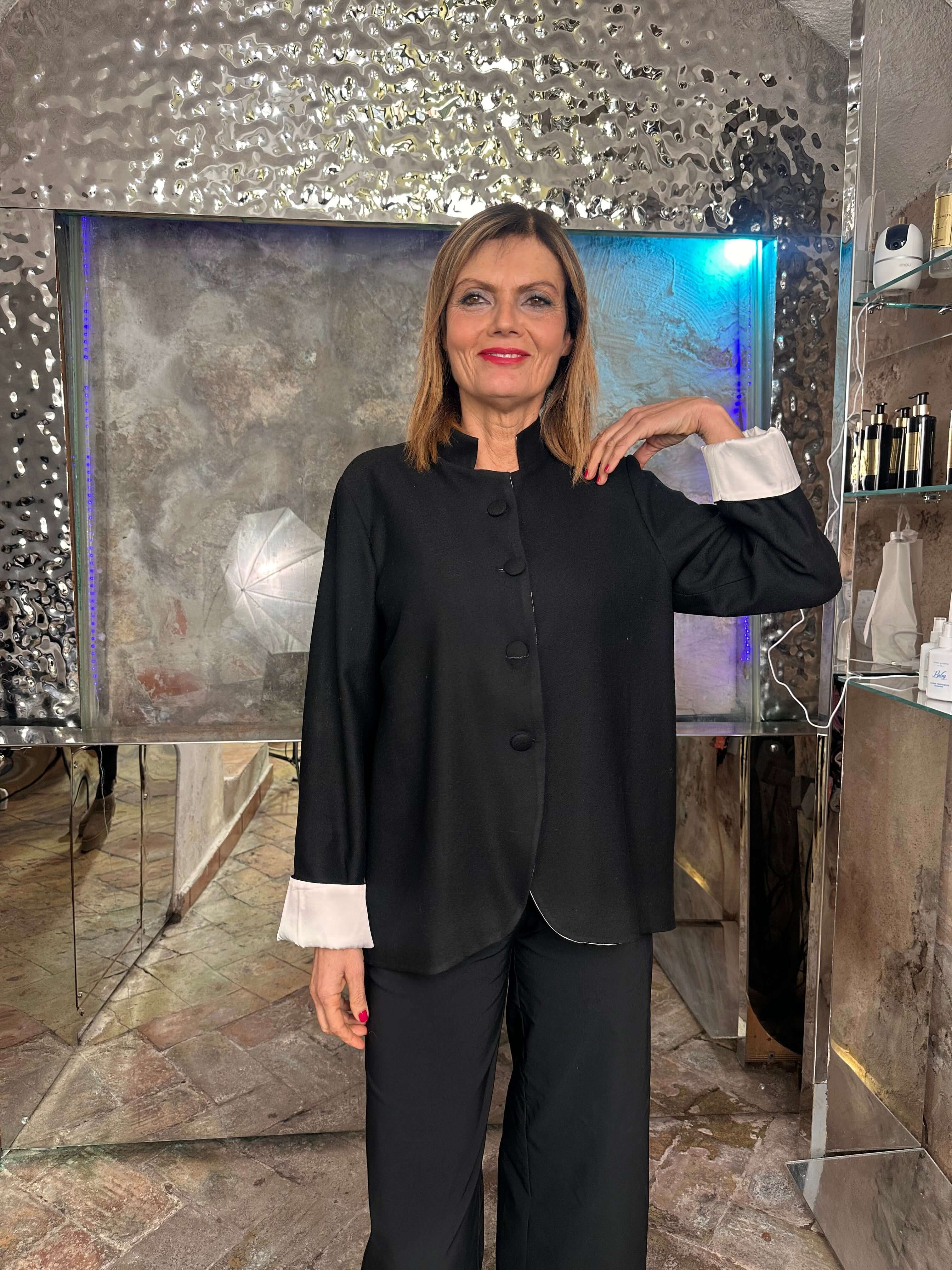 Giacca camicia José in lana nera