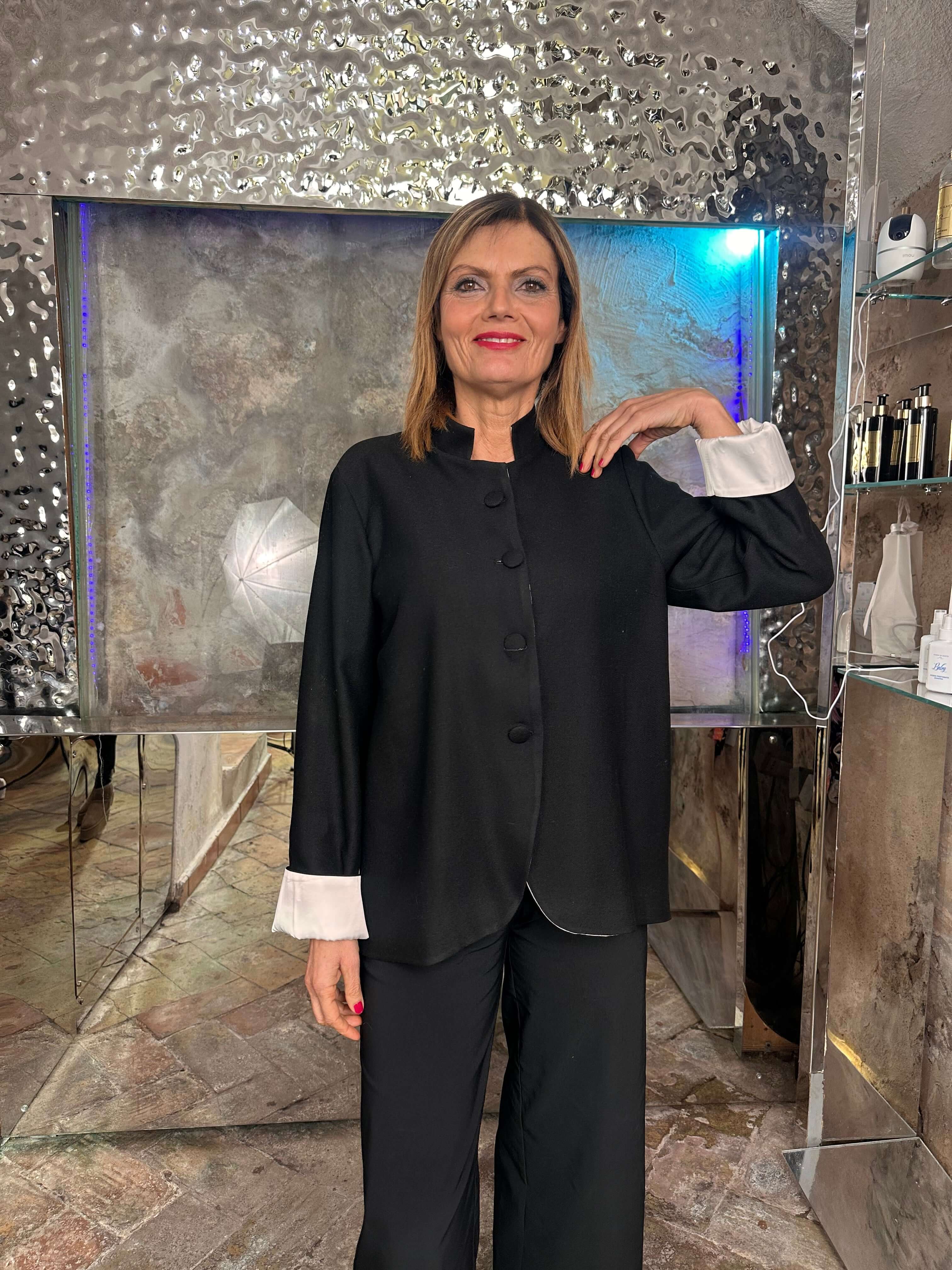 Giacca camicia José in lana nera