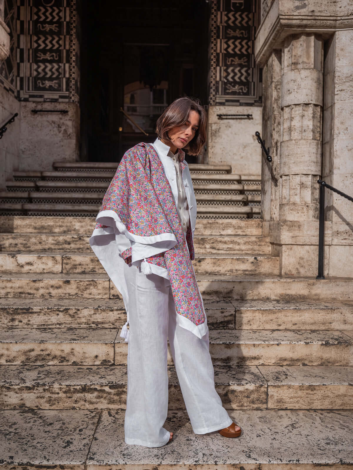 Scialle Floralia in Lino e Cotone Liberty|Floralia