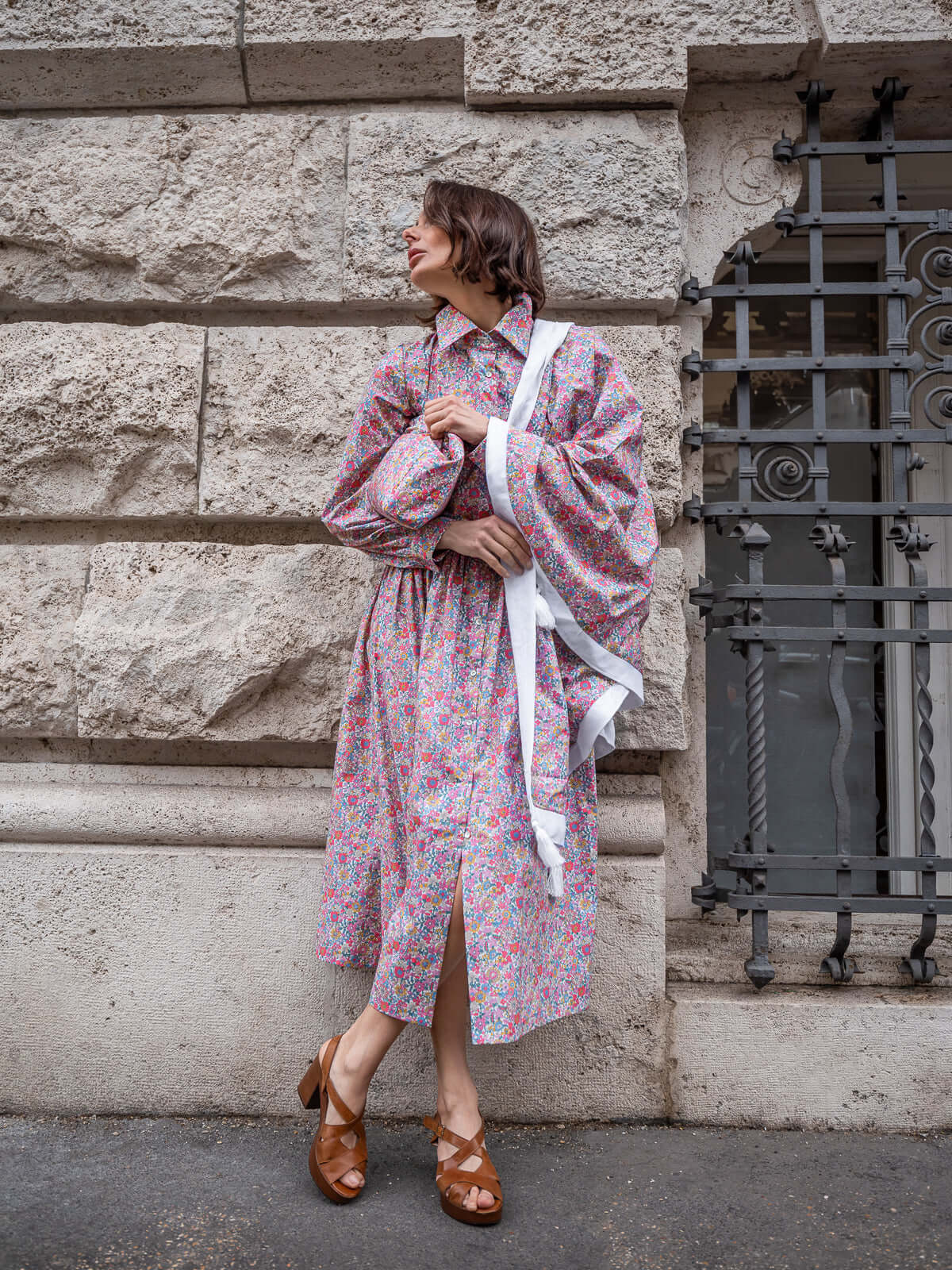 Scialle Floralia in Lino e Cotone Liberty|Floralia