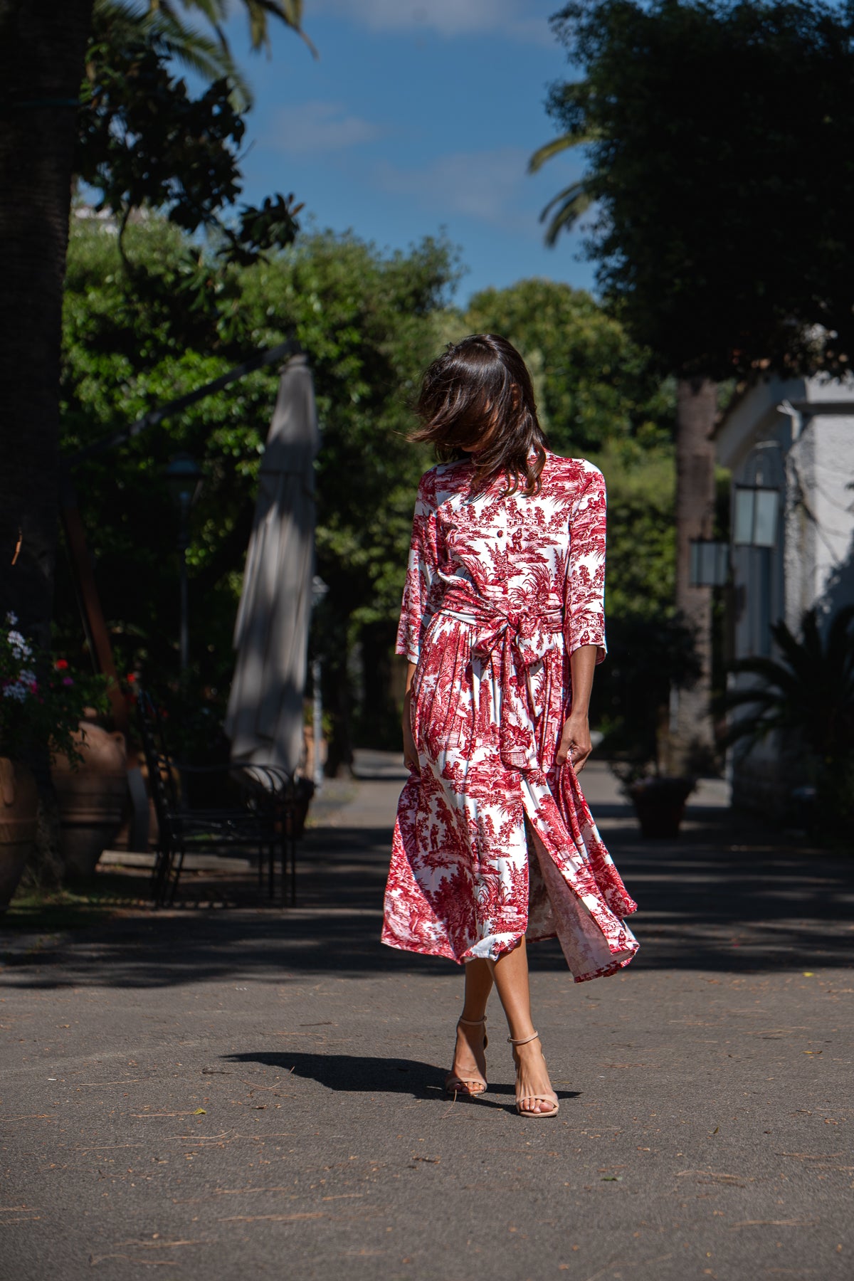 Abito Sofia stampa in Toile de Jouy