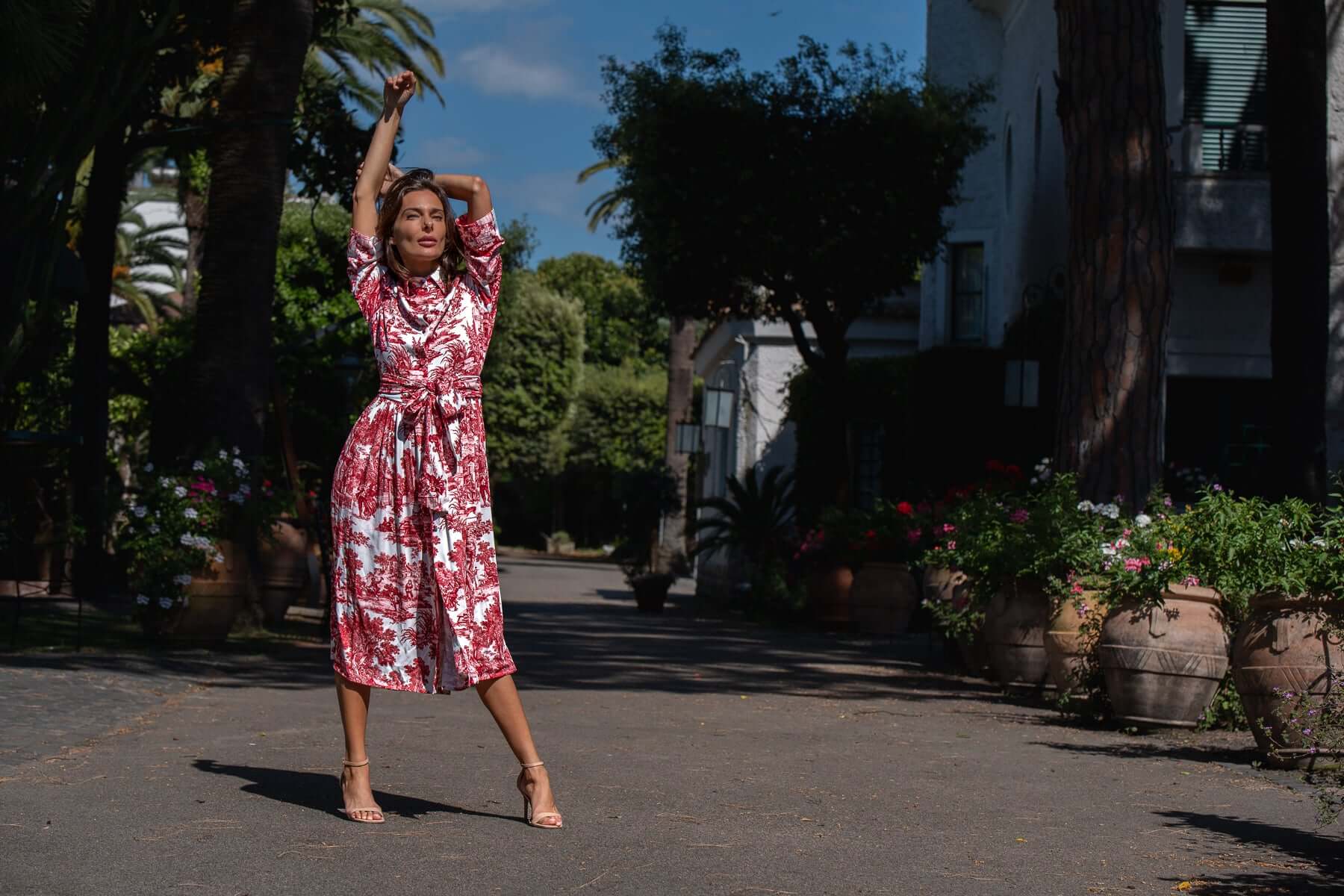 Abito Sofia stampa in Toile de Jouy