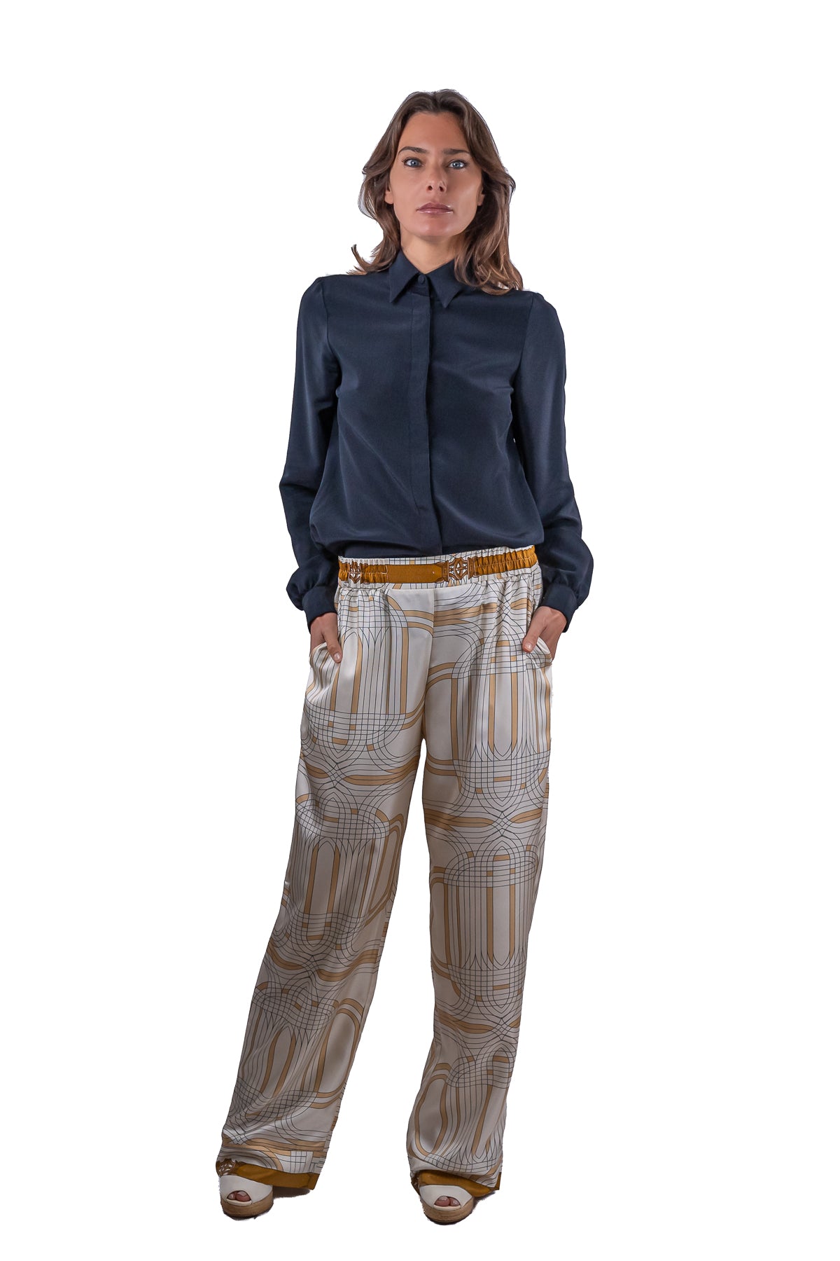 Pantalone Marlene in seta