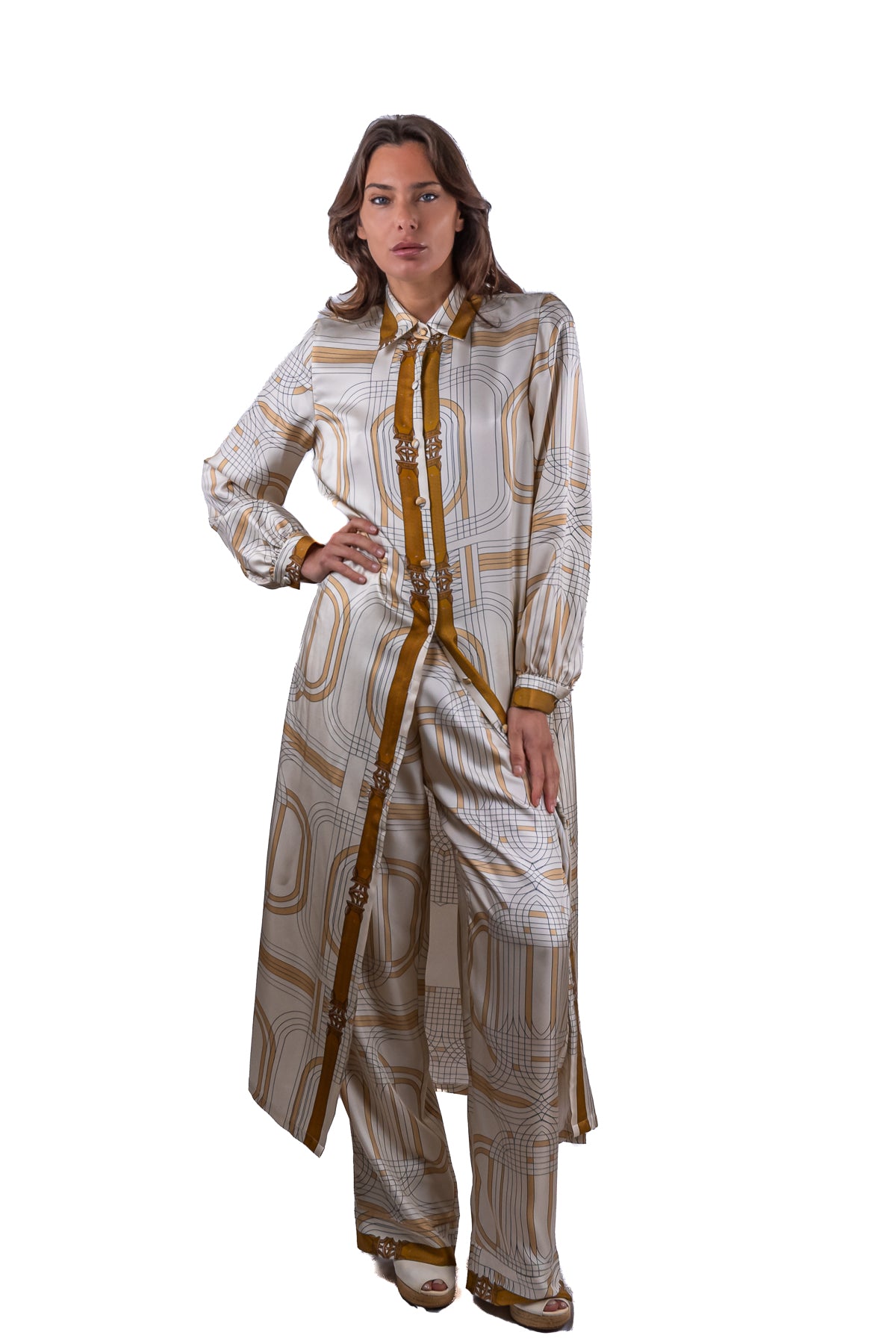 Pantalone Marlene in seta