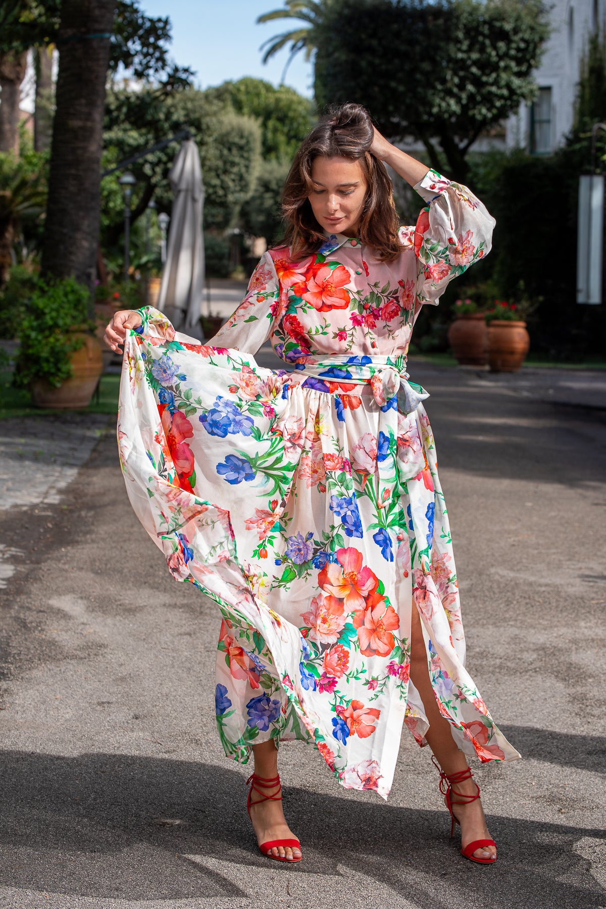 Abito Sofia Volo di Chiffon giardini di ninfa