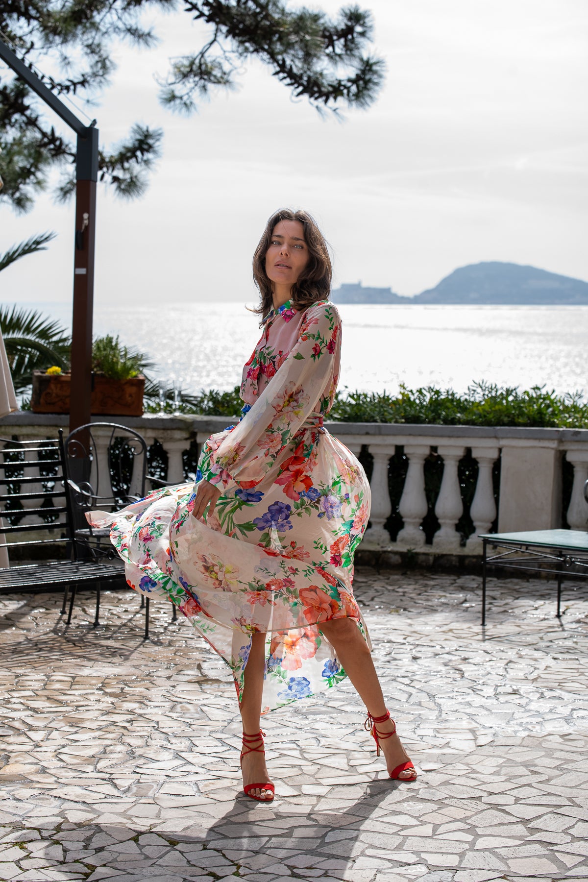 Abito Sofia Volo di Chiffon giardini di ninfa
