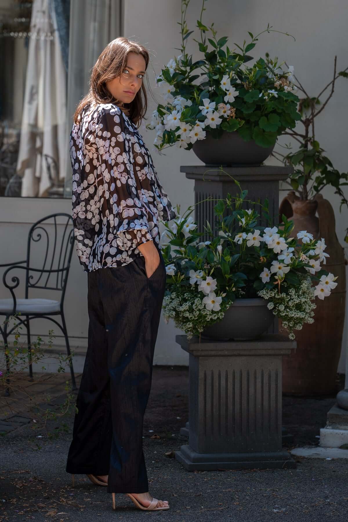 Letizia Blouse with Chiffon Petals