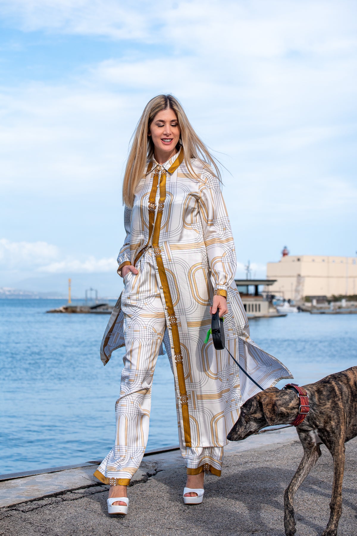 Pantalone Marlene in seta