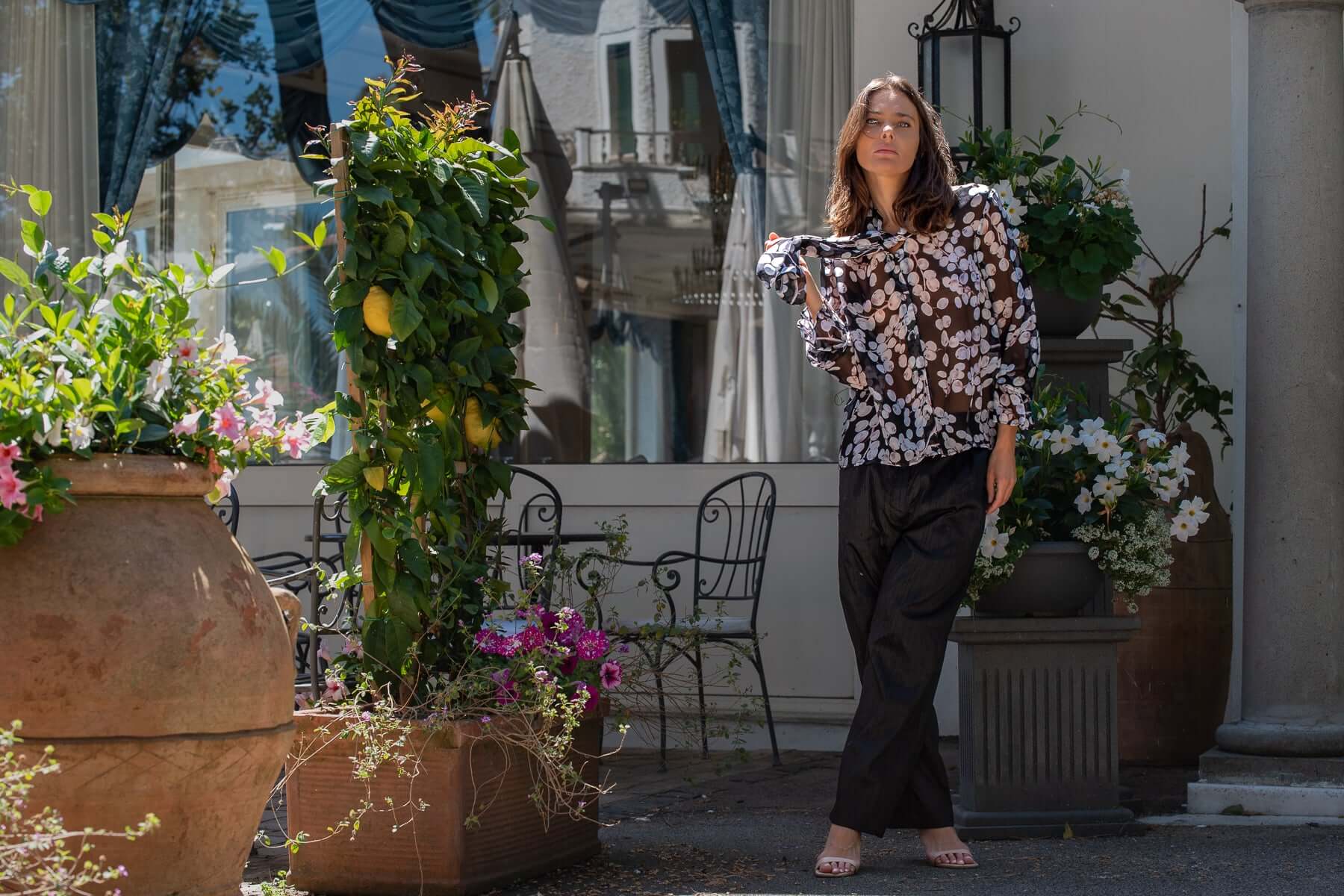 Letizia Blouse with Chiffon Petals