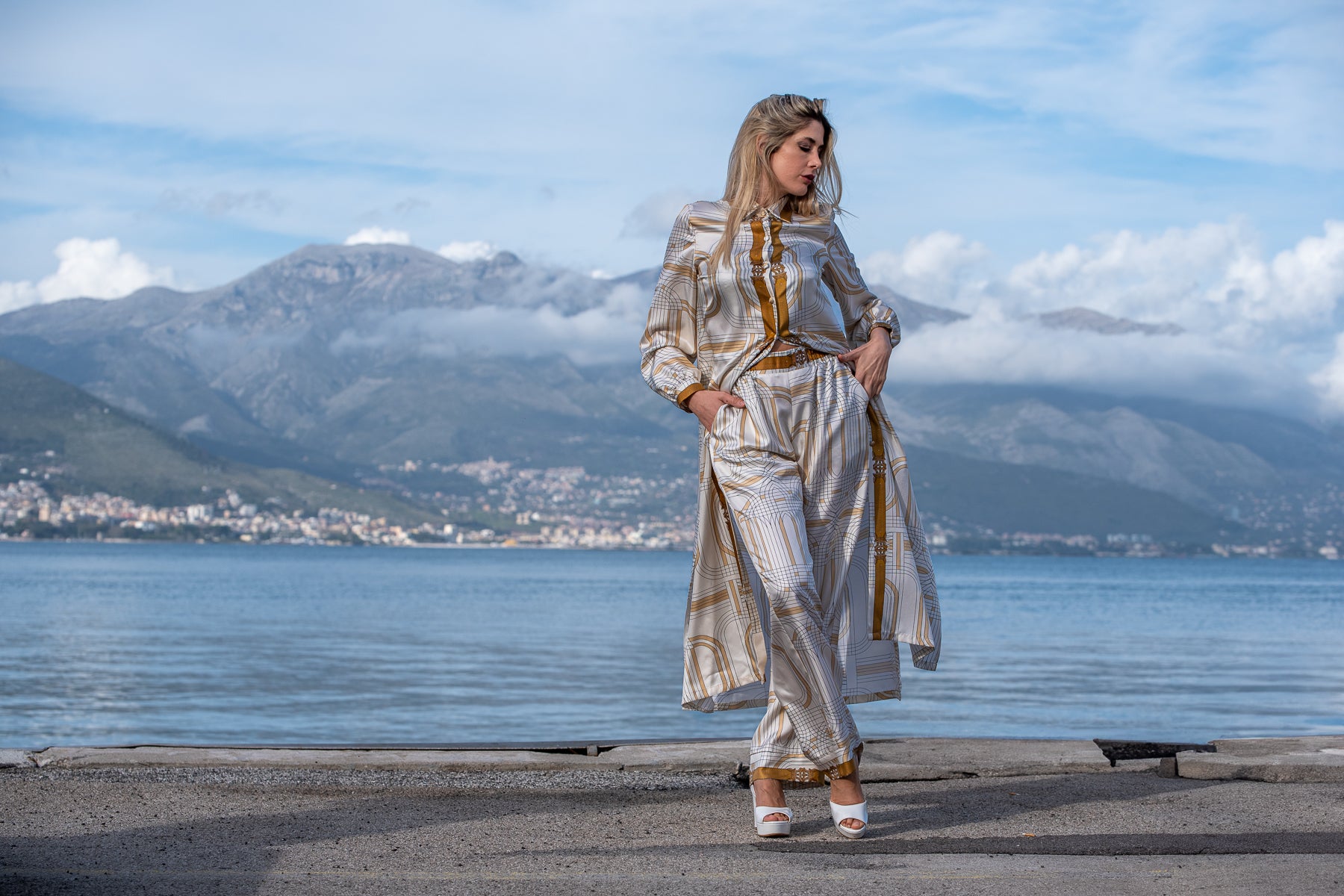 Pantalone Marlene in seta
