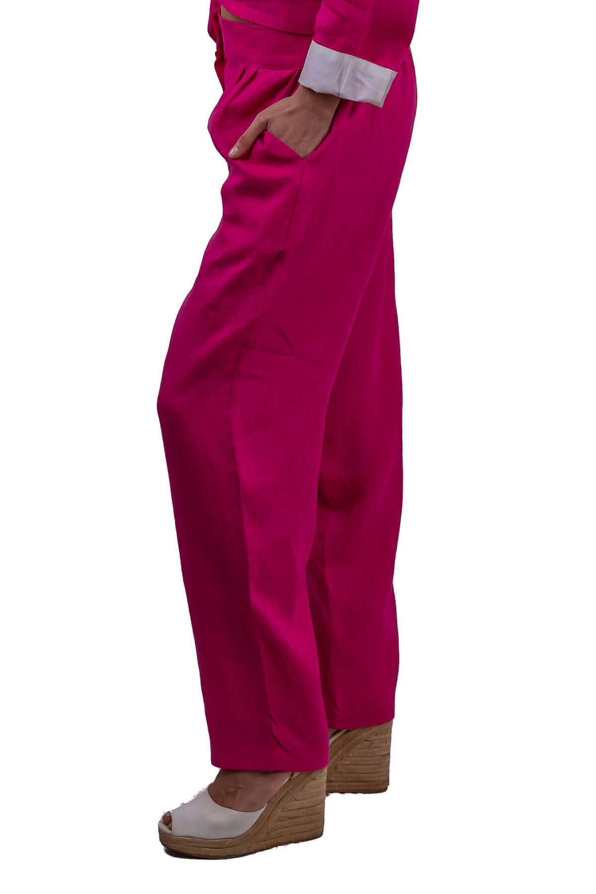 Completo Lino Fucsia