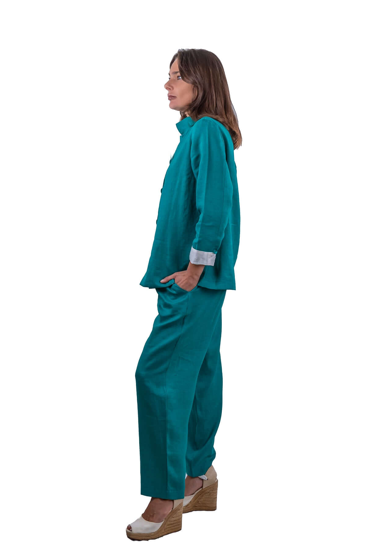 José jacket in green linen