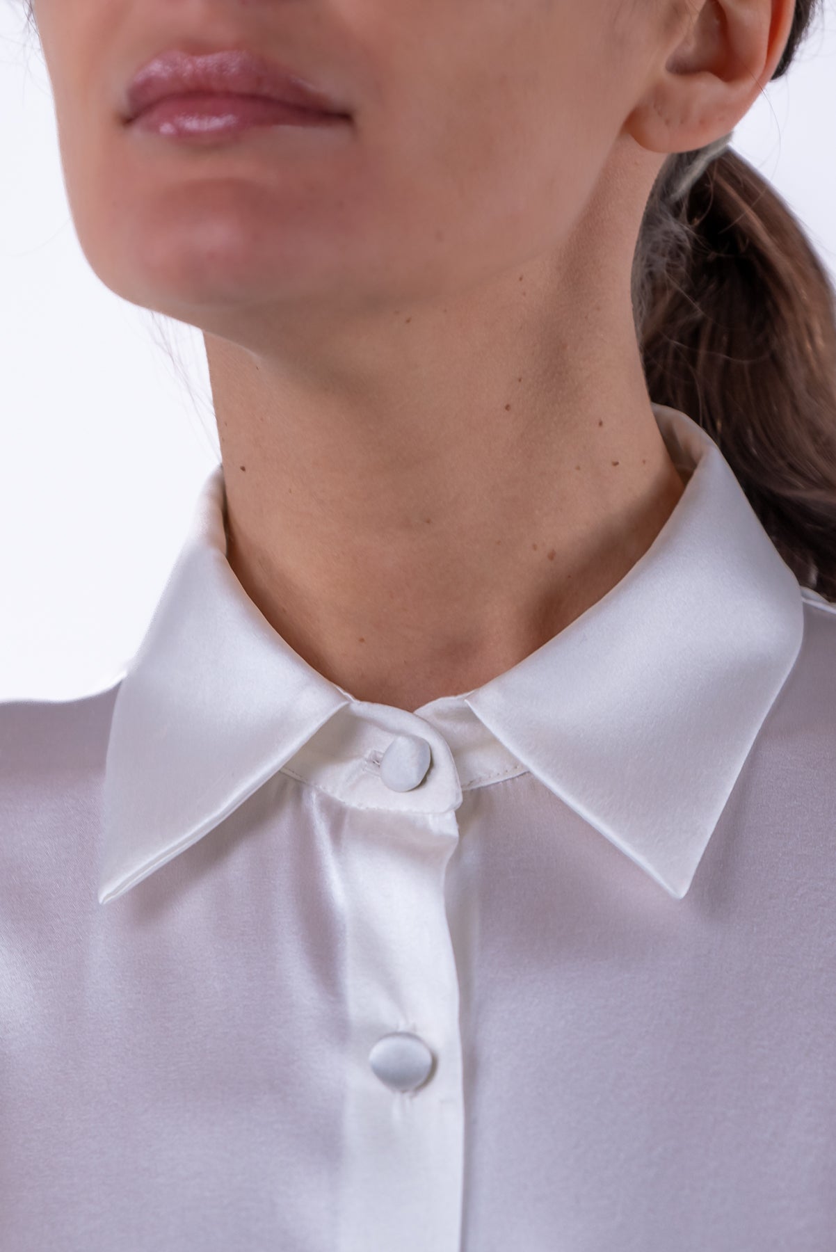 Camicia Ale in Raso di Seta bianca