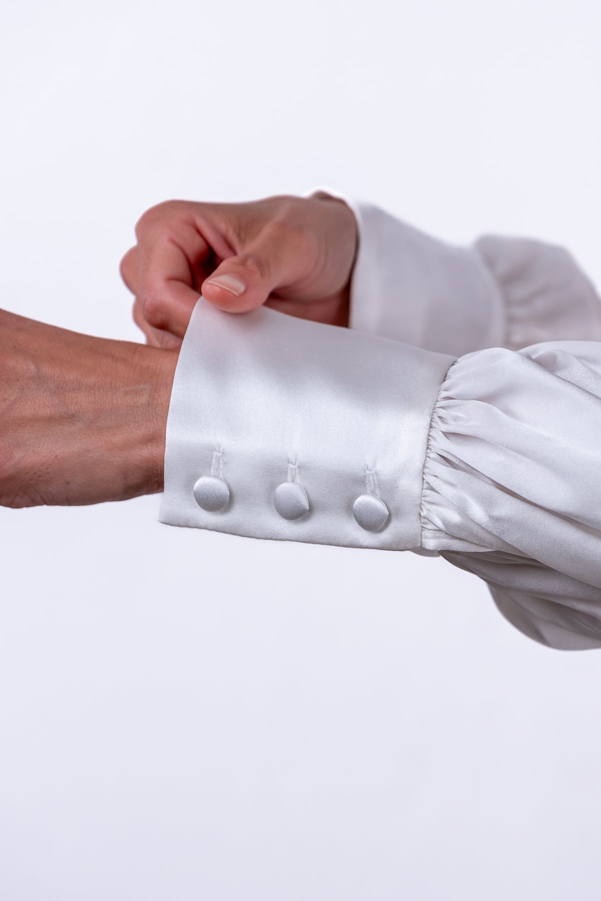 Camicia Ale in Raso di Seta bianca