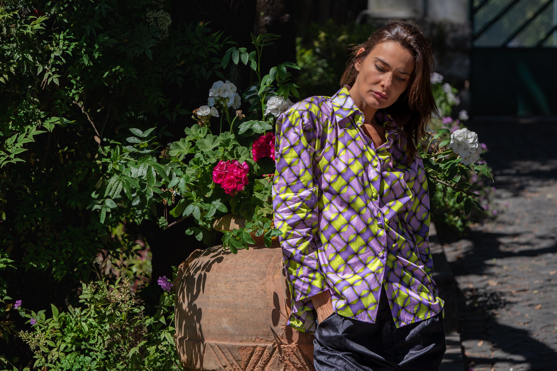 Camicia Elisabeth: Eleganza senza tempo, Geometrica in cotone