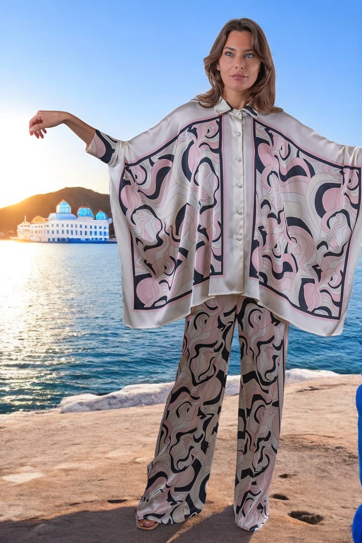 Pantalone Marlene in seta