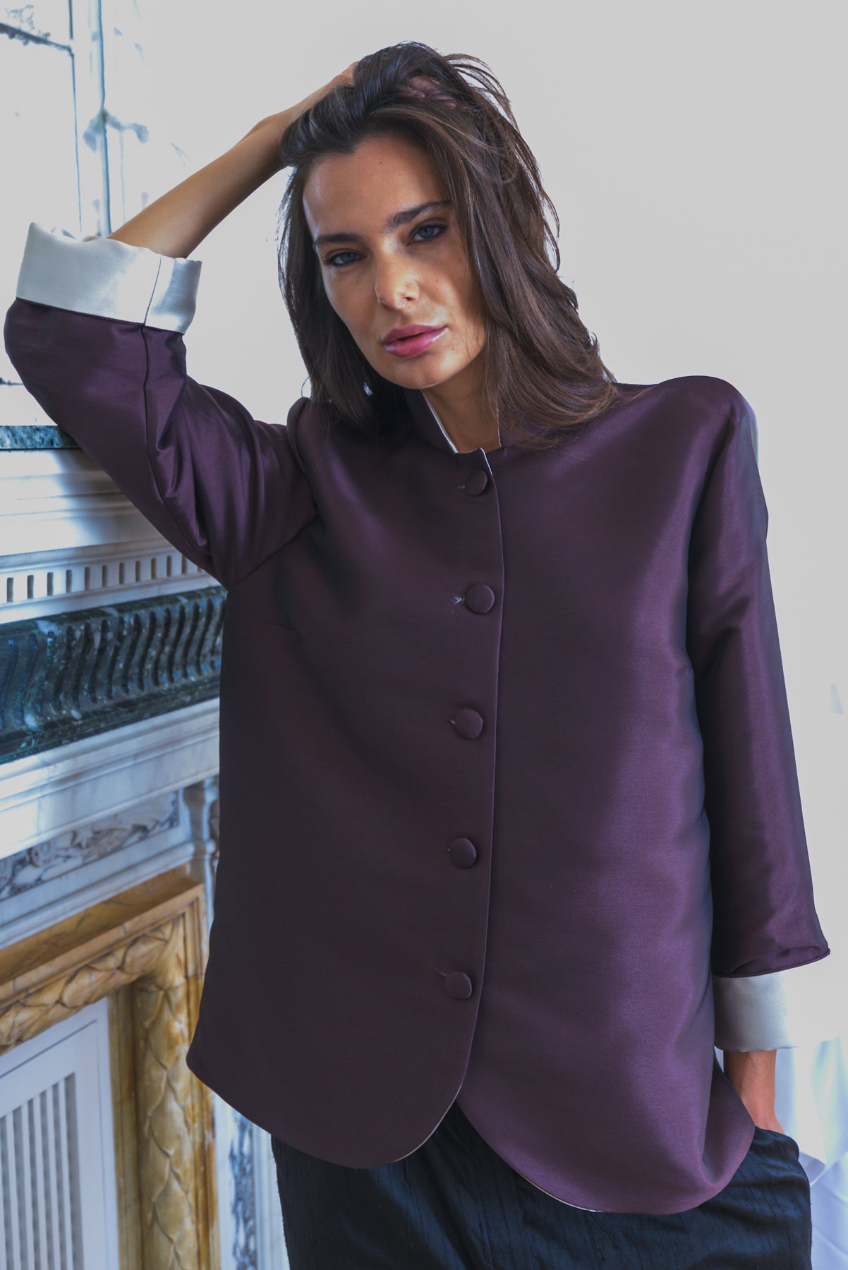 Giacca Mikado Borgogna