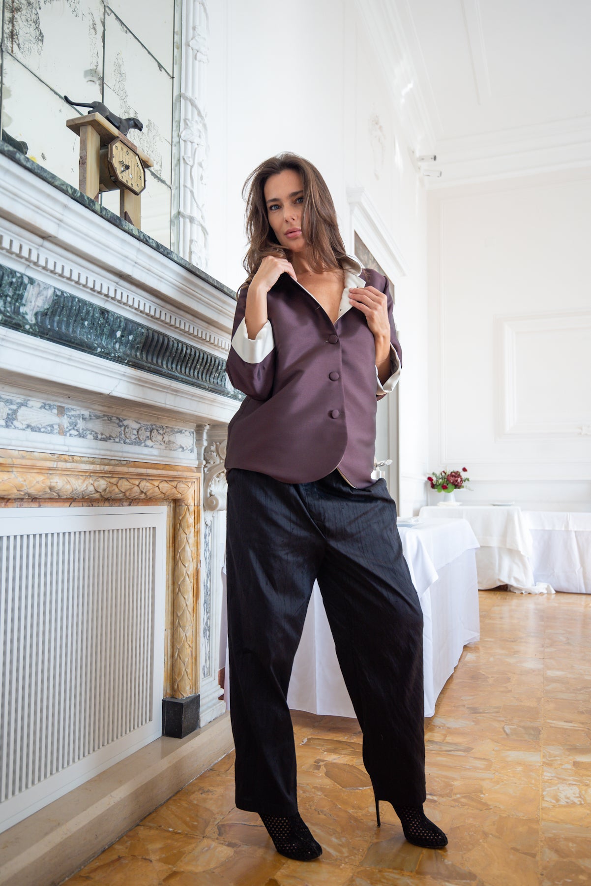 Giacca Mikado Borgogna