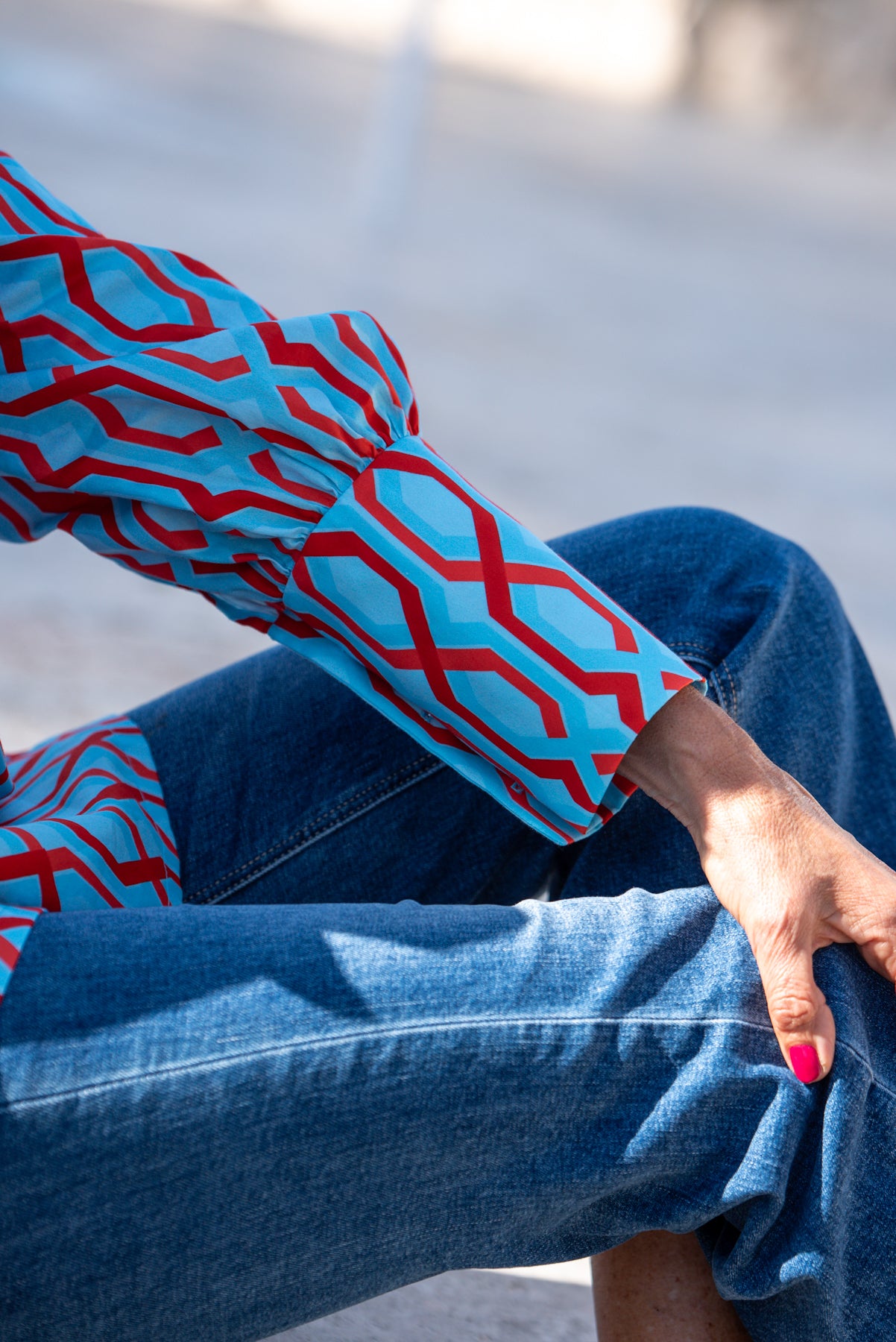 Blusa danza rossa con foulard