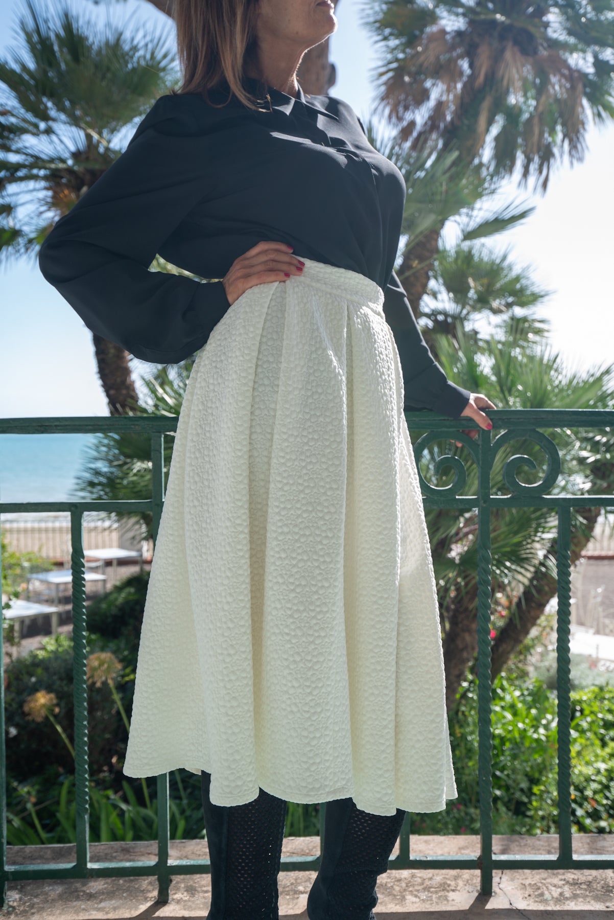 Gonna broccato bianca