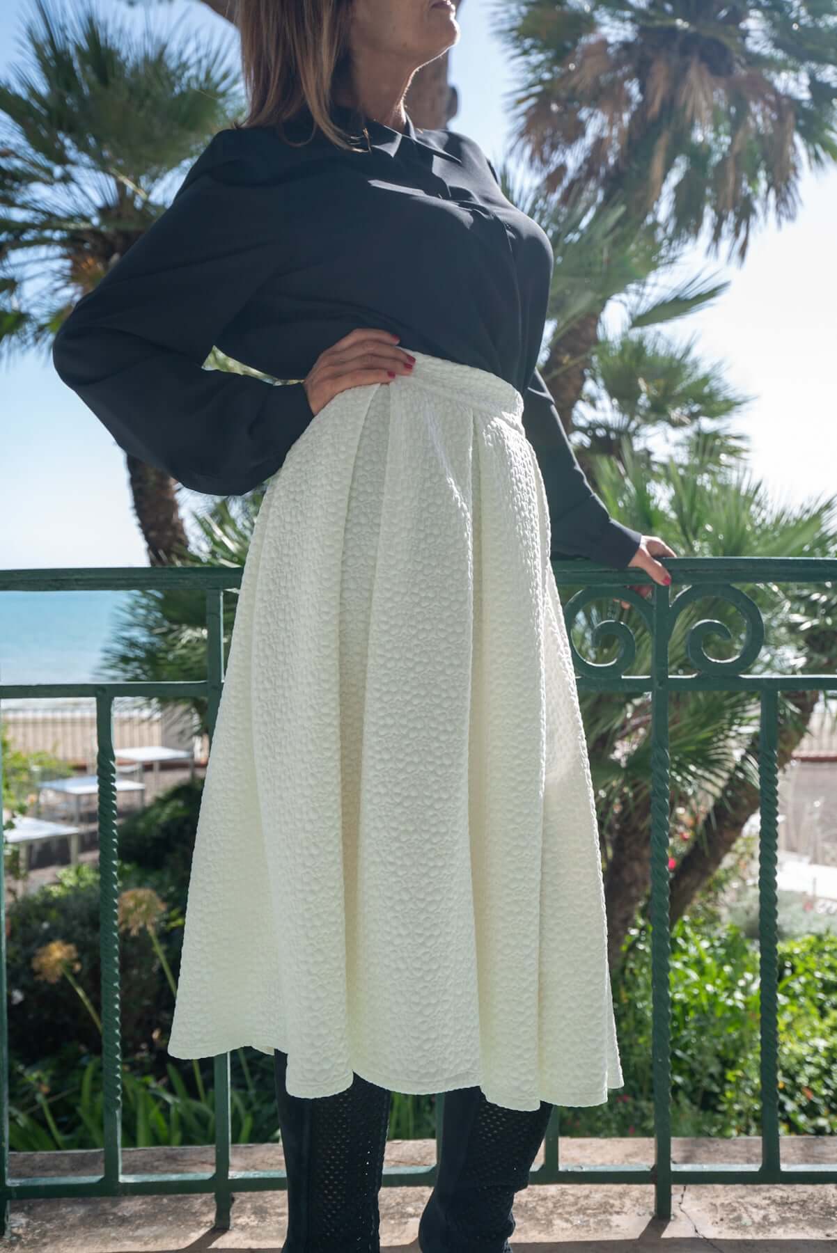 Gonna broccato bianca