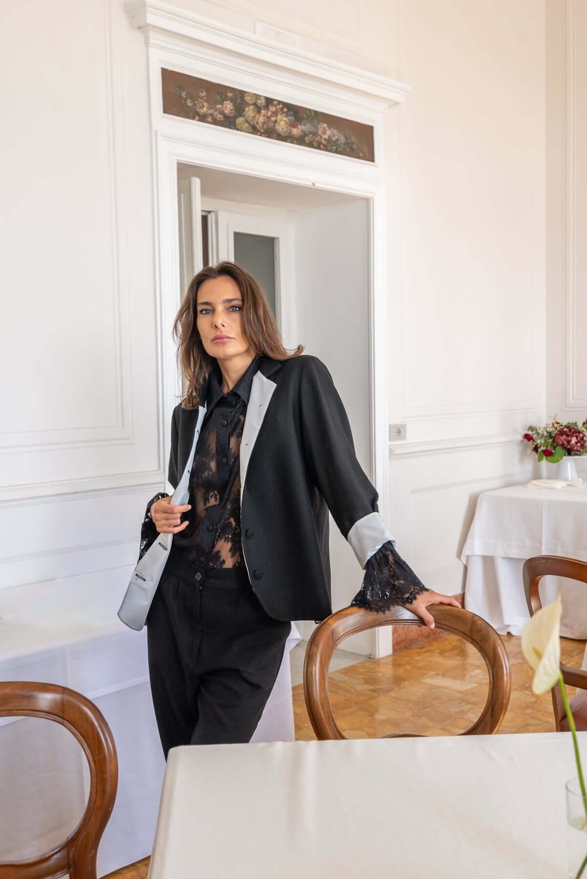 Giacca camicia José in lana nera