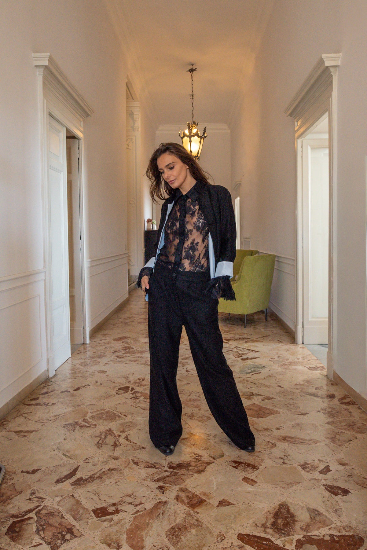 Giacca camicia José in lana nera